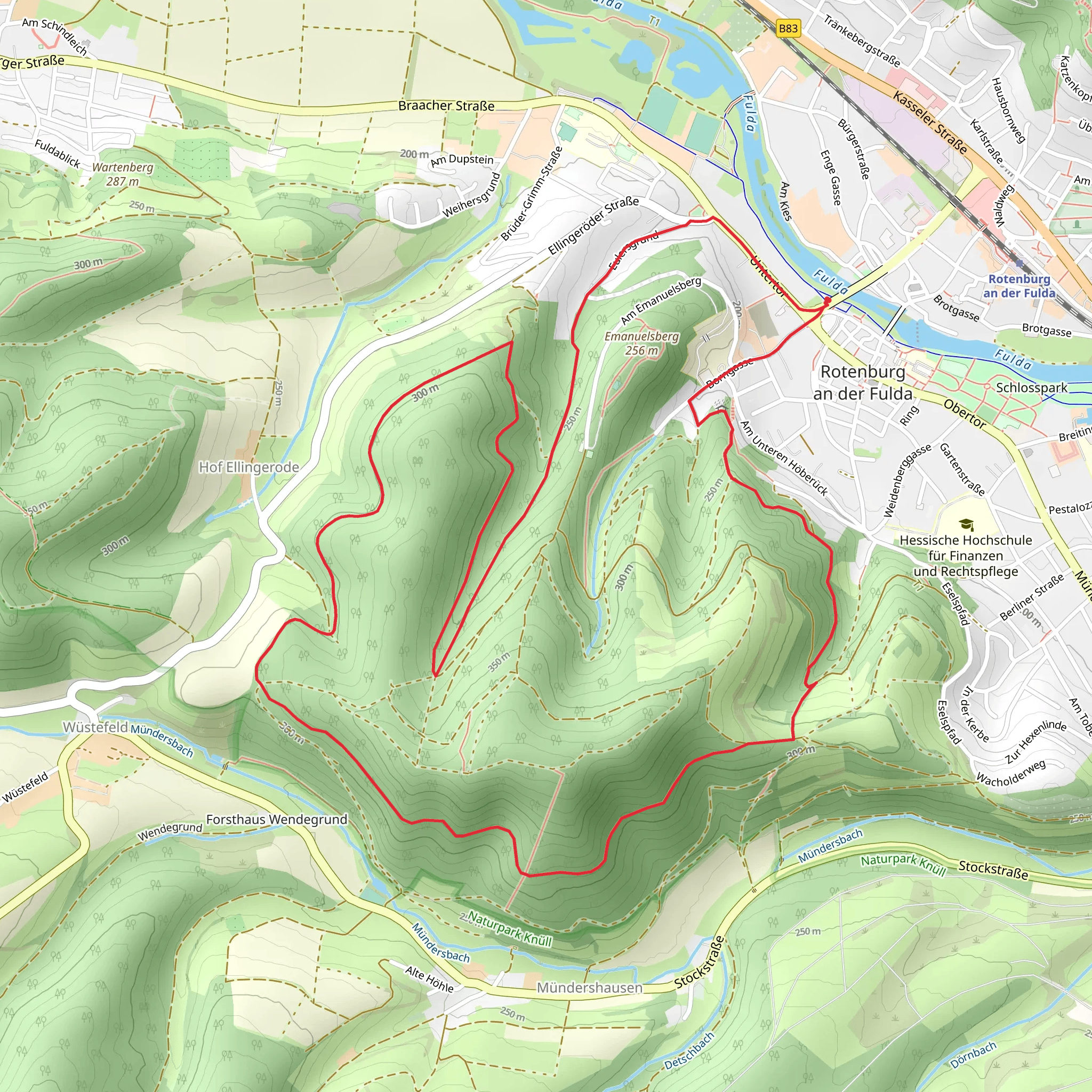 Borgmannweg and Rotenburg Wanderweg Loop mobile static map