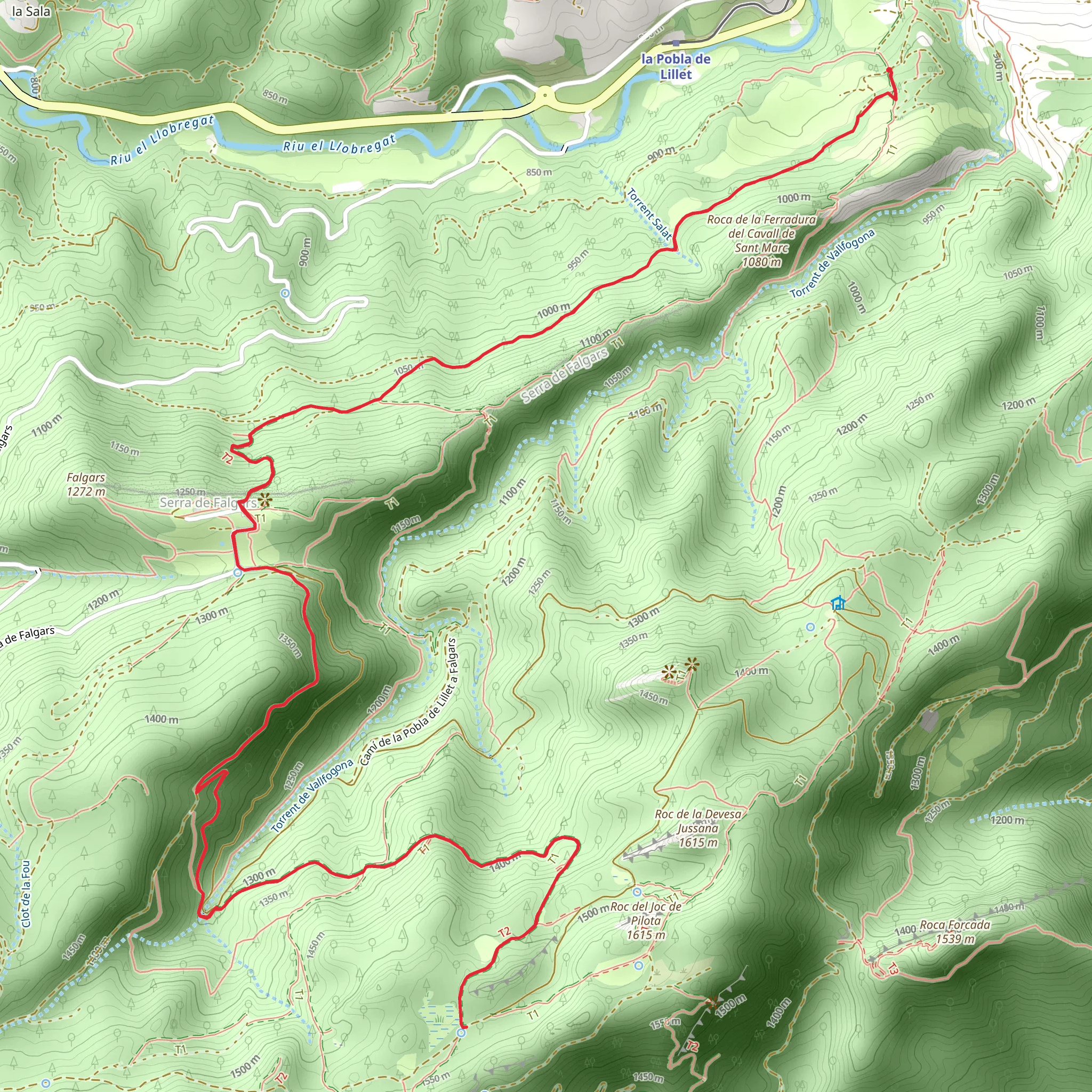 Path of the Pobla de Lillet PR C 11 mobile static map