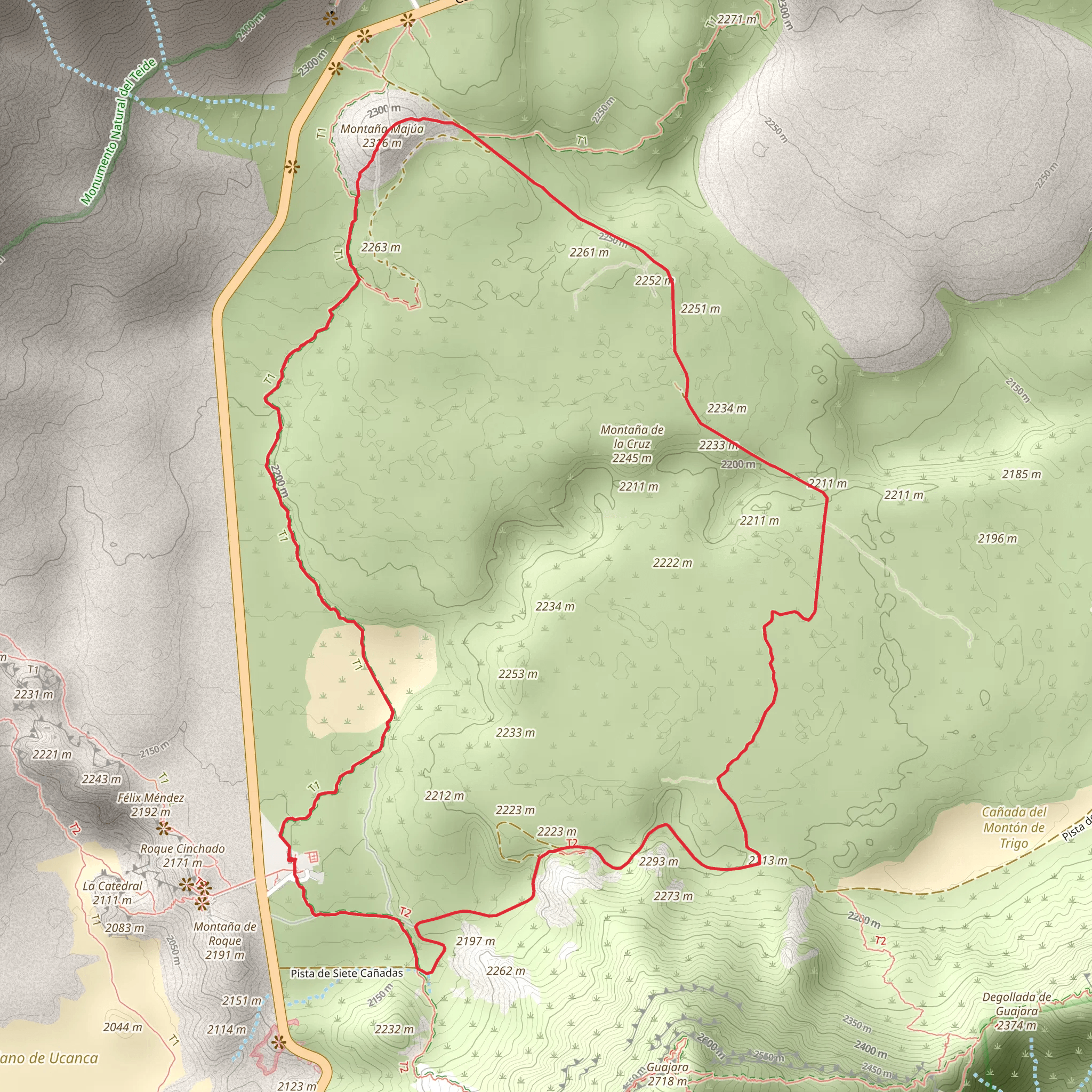 Montaña Majúa Loop from Cañada Blanca mobile static map