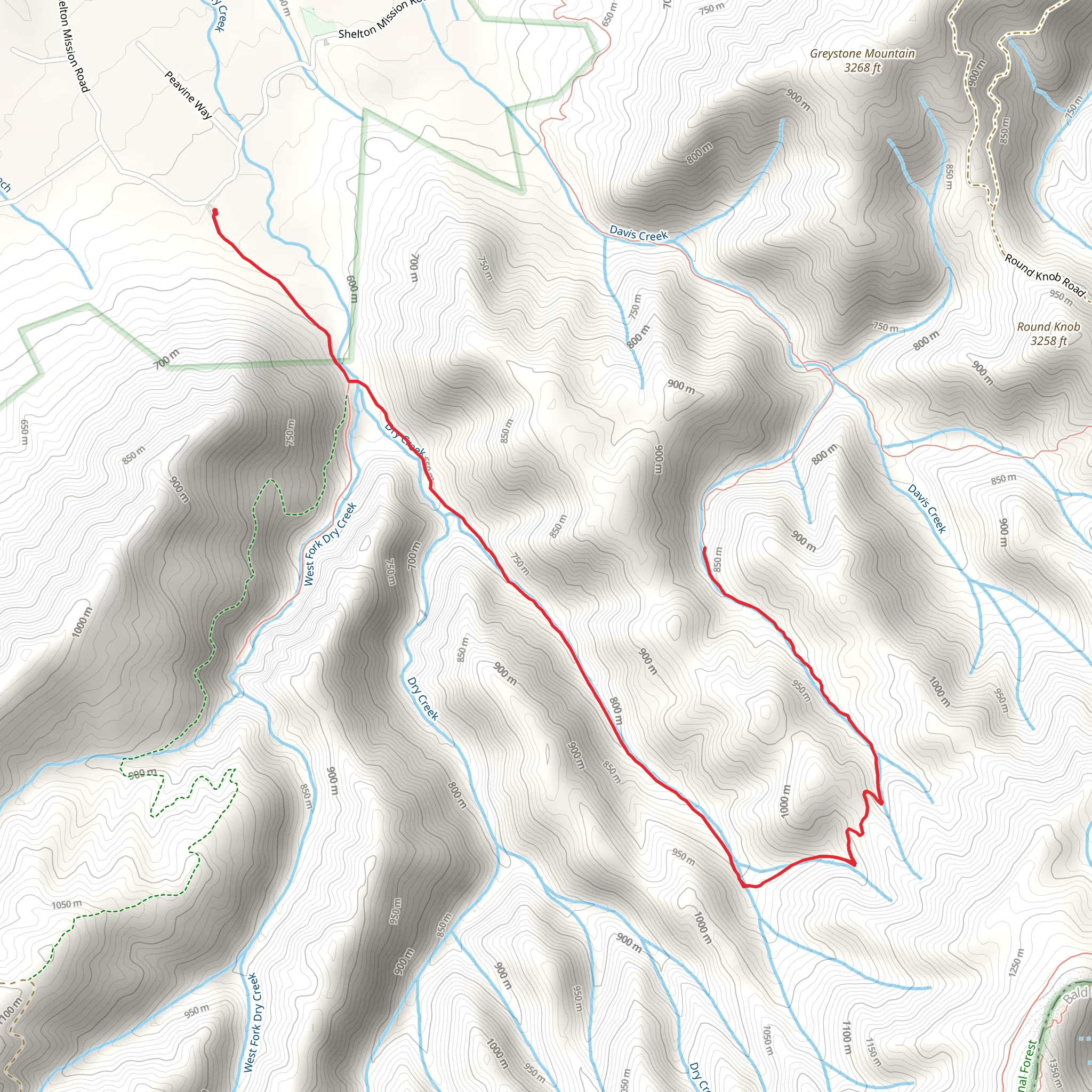 Phillips Hollow and Artie Hollow Trail mobile static map