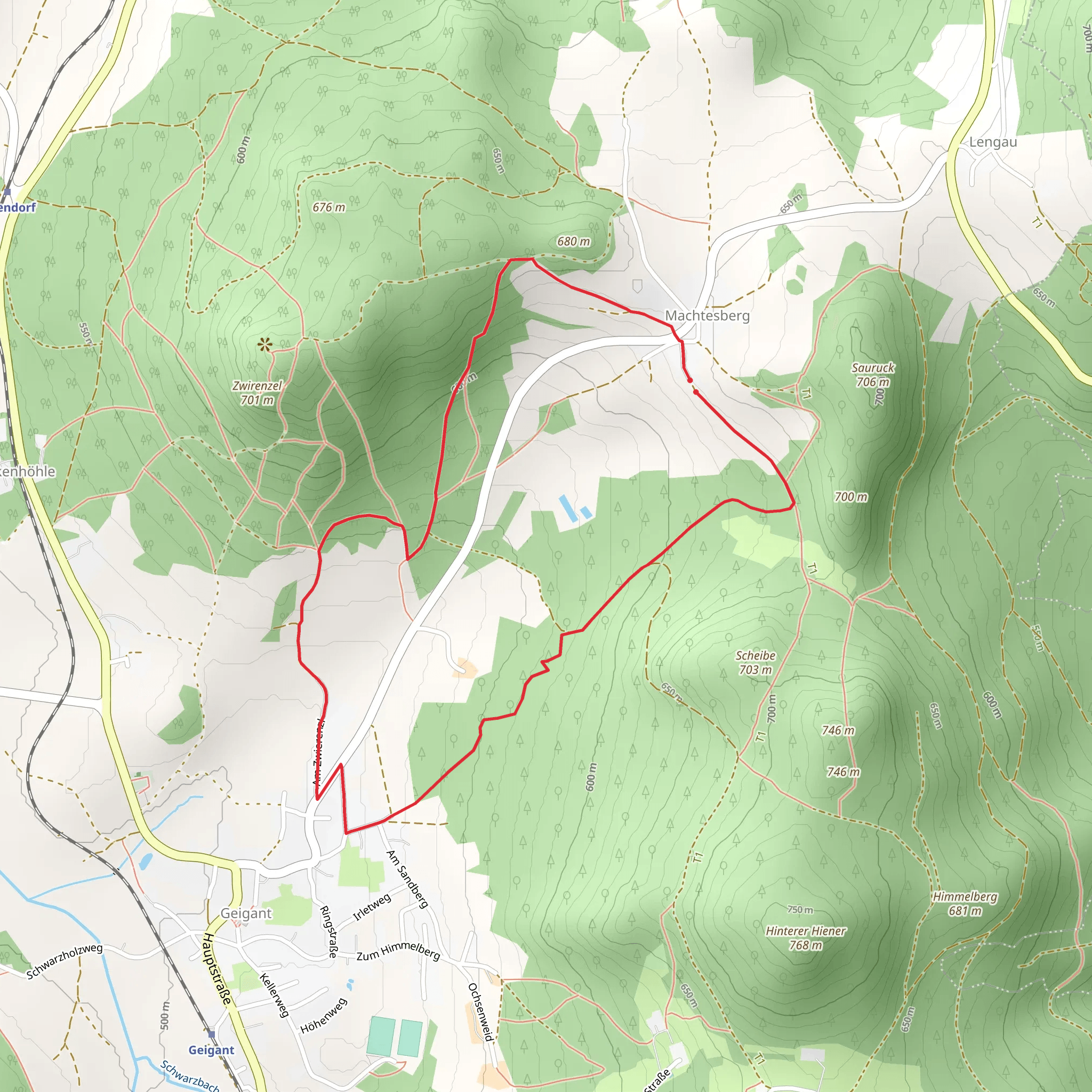 Machtesberg Loop mobile static map