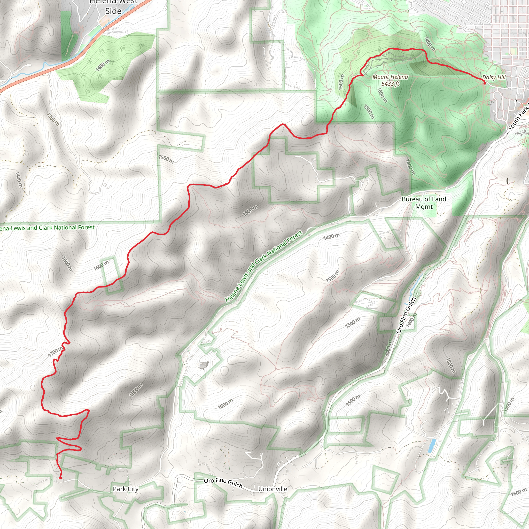 Mt Helena Ridge Trail and 1906 Trail mobile static map