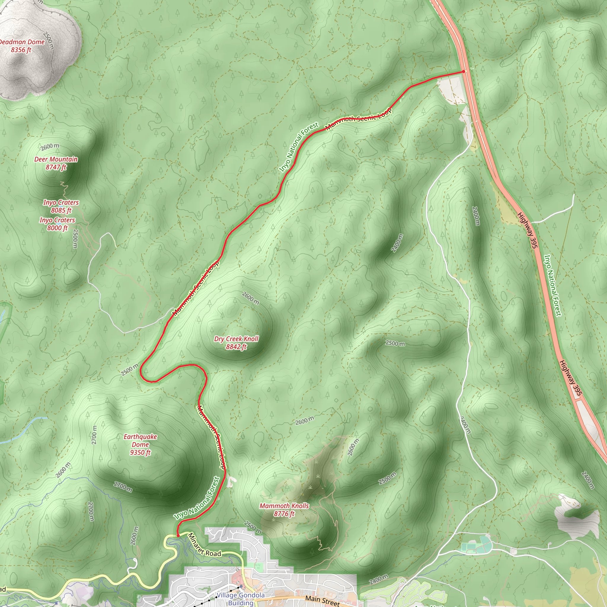 Mammoth Scenic Loop mobile static map