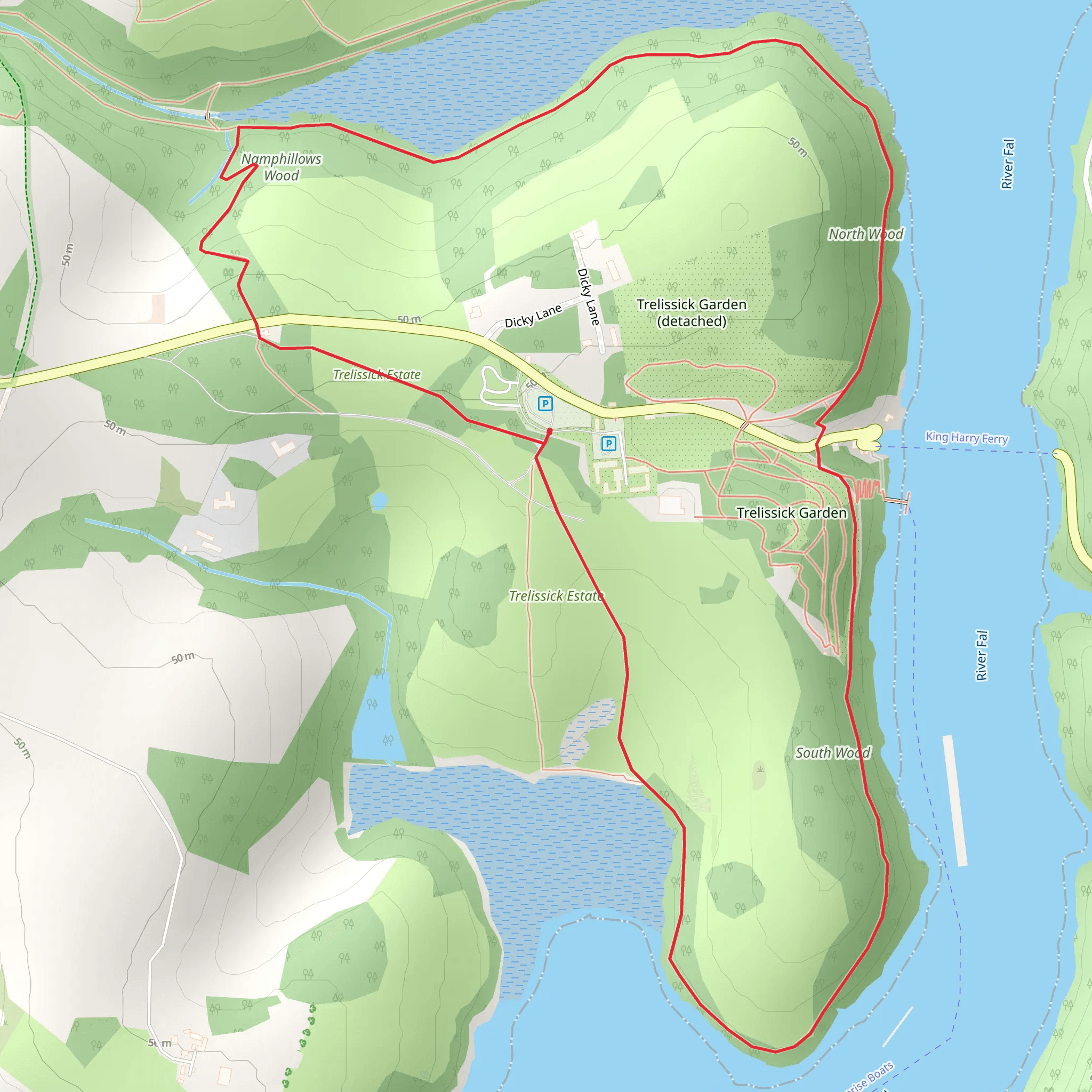 South Wood, North Wood and Namphillows Wood Loop mobile static map