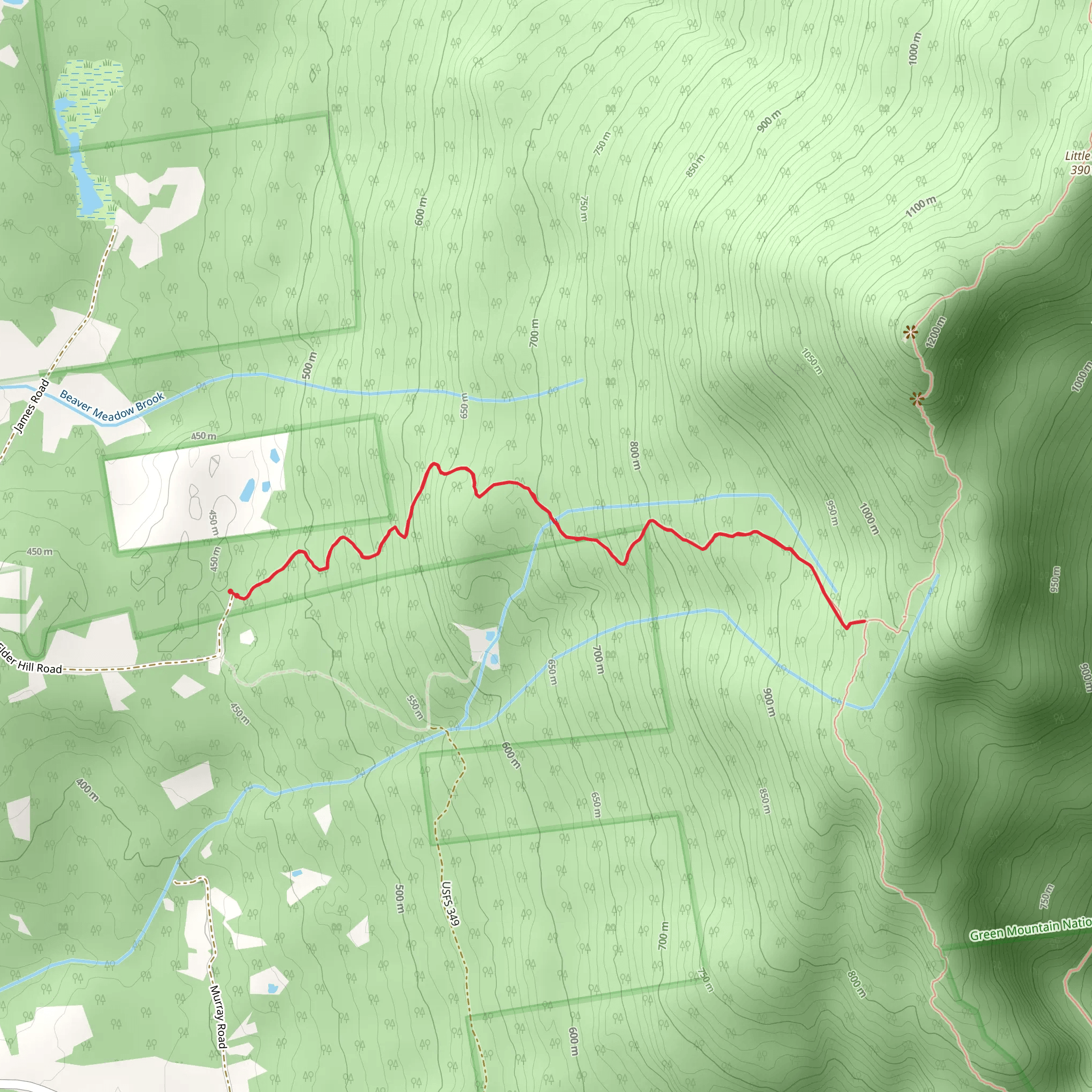 Battell Trail mobile static map
