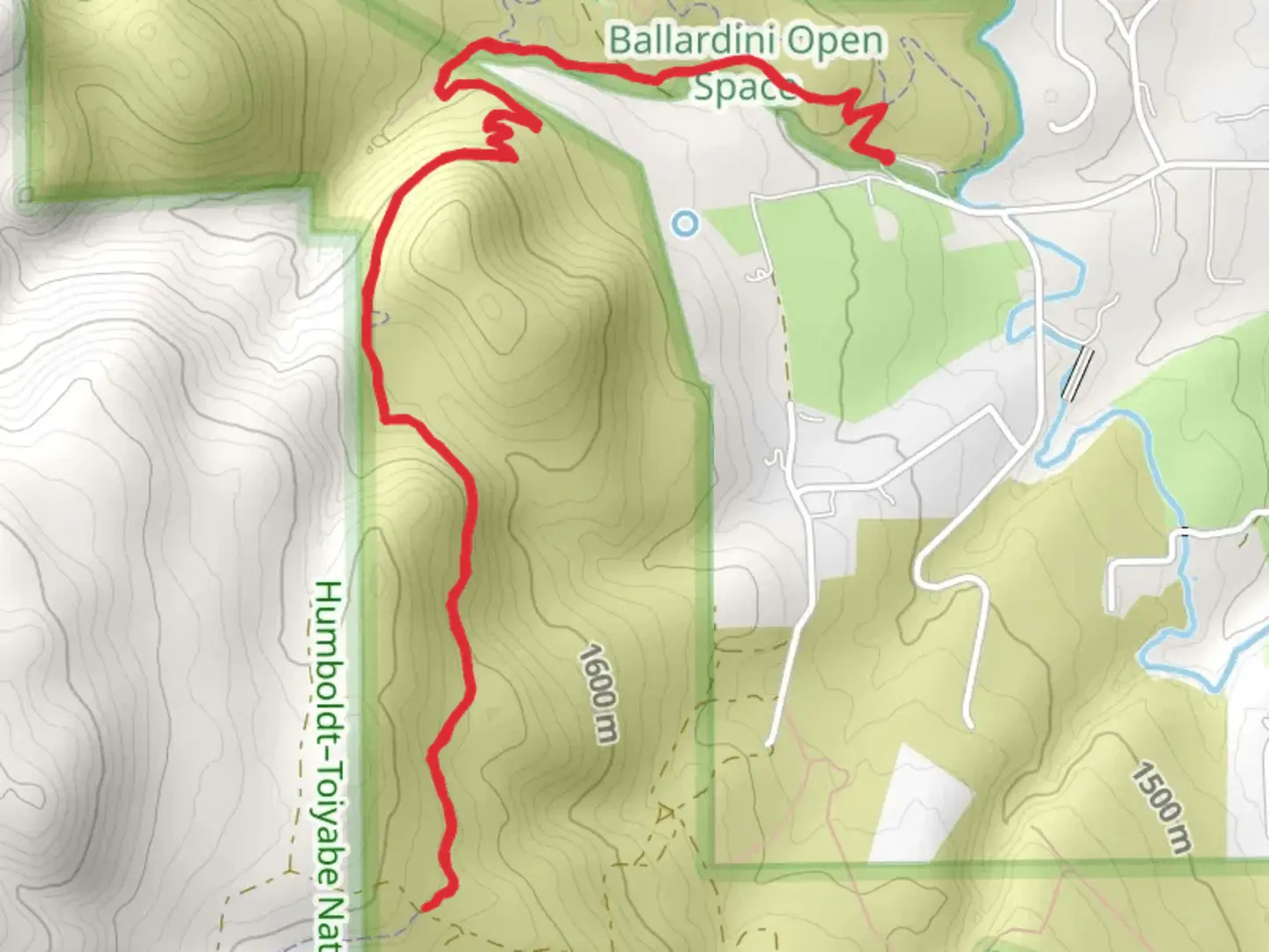 An image depicting the trail Ballardini Ranch Trail and Upper Loop and its surrounding area.