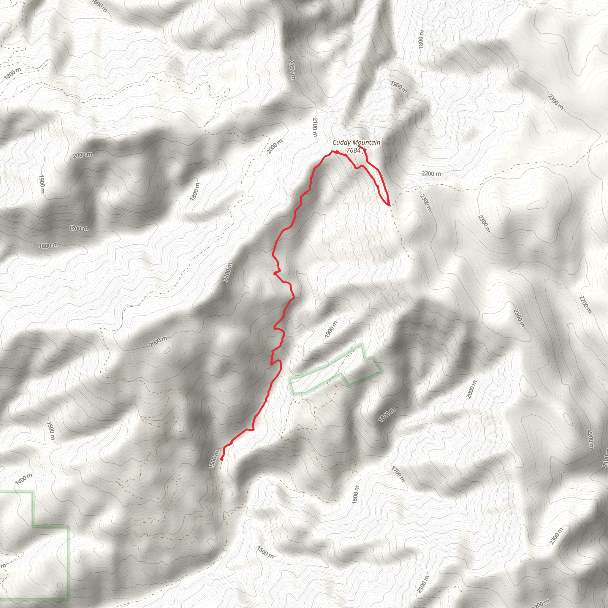 Cuddy Mountain via East Brownlee Creek mobile static map