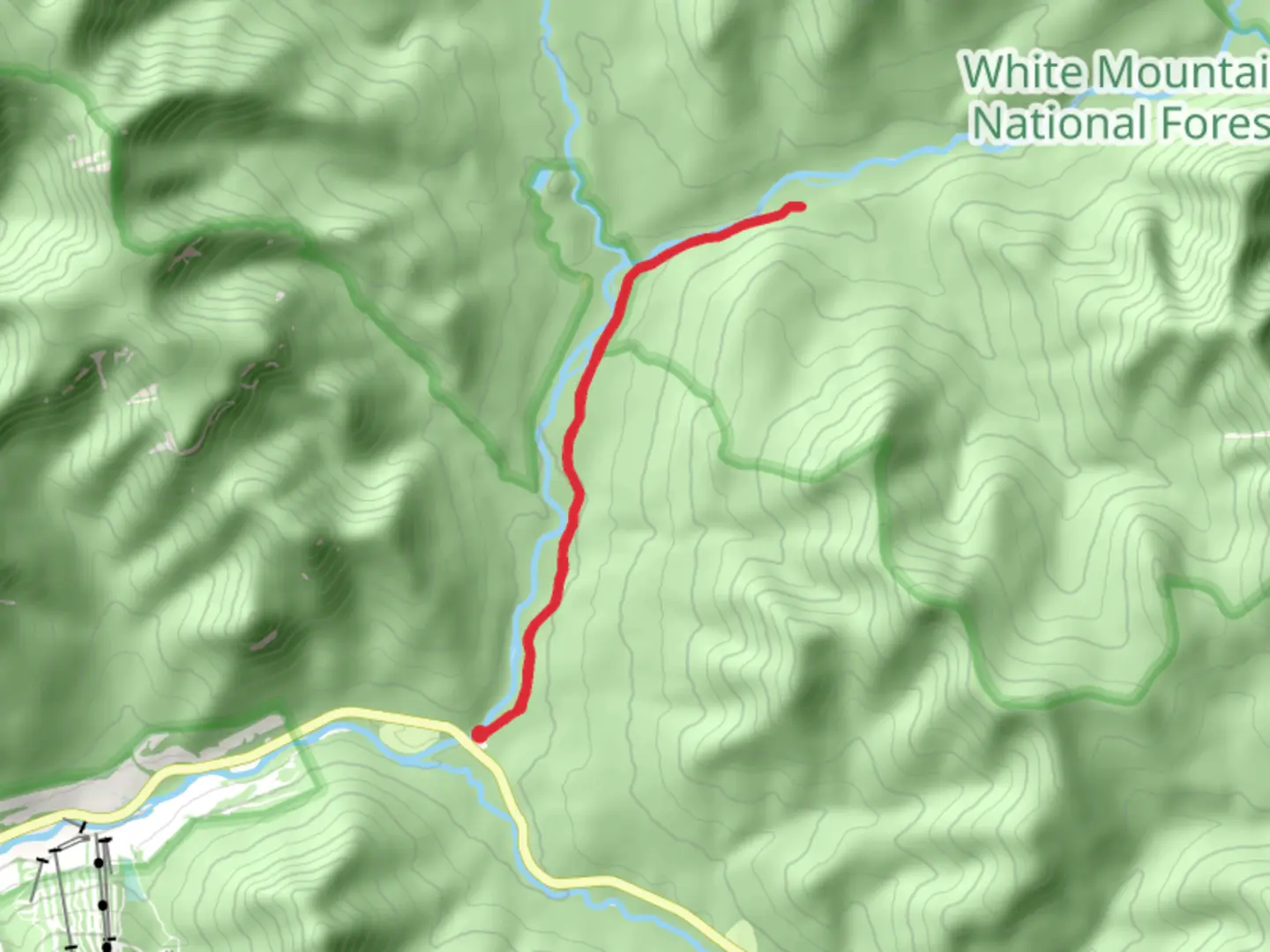 An image depicting the trail East Branch Pemigewasset River via Pemi East Side Trail and its surrounding area.