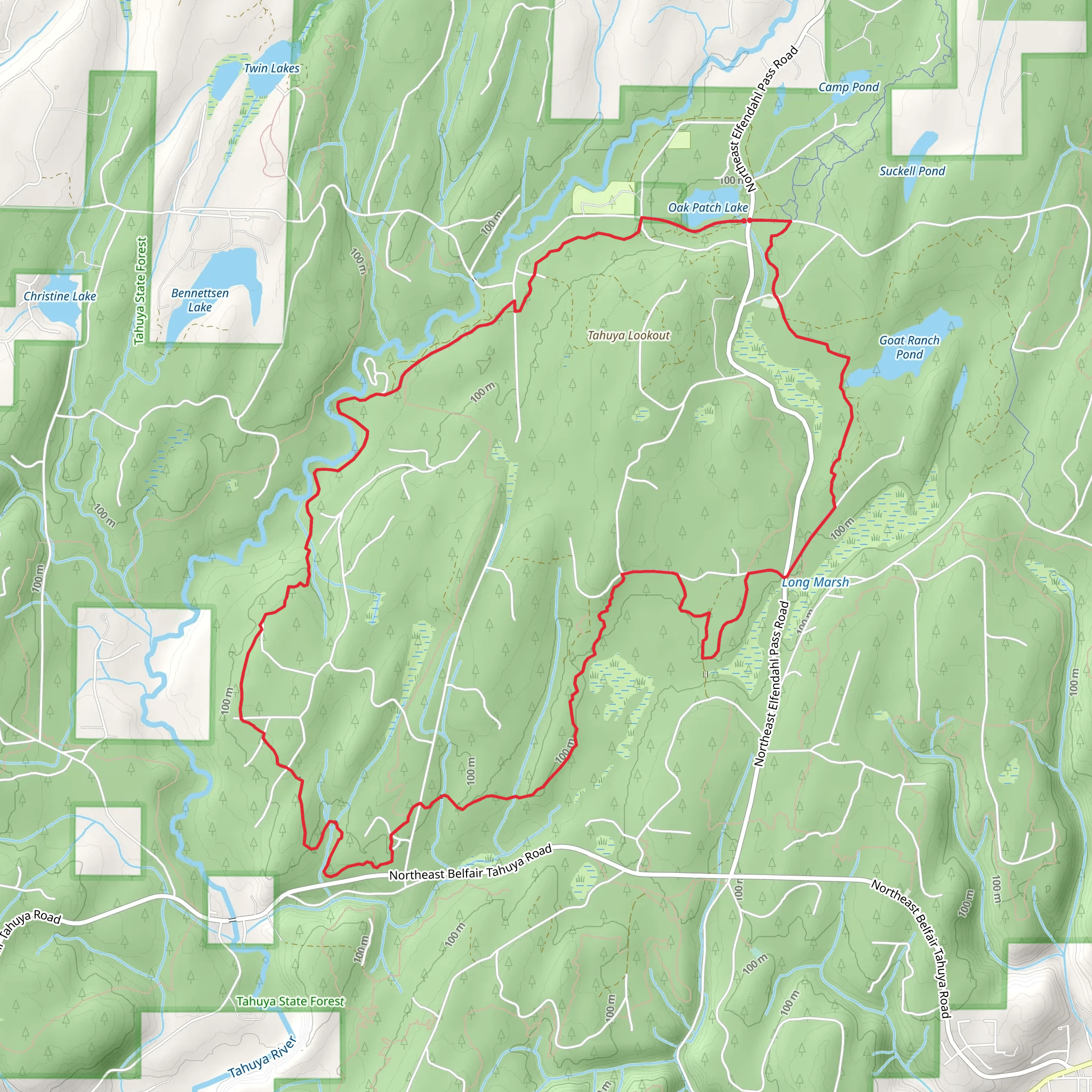 Tahuya River Loop Trail - Oak Patch Lake mobile static map