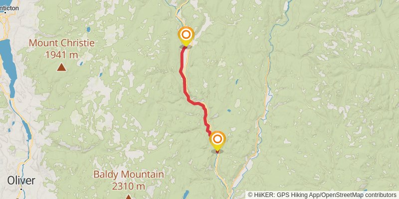 Kettle Valley Rail Trail stage 12 Map