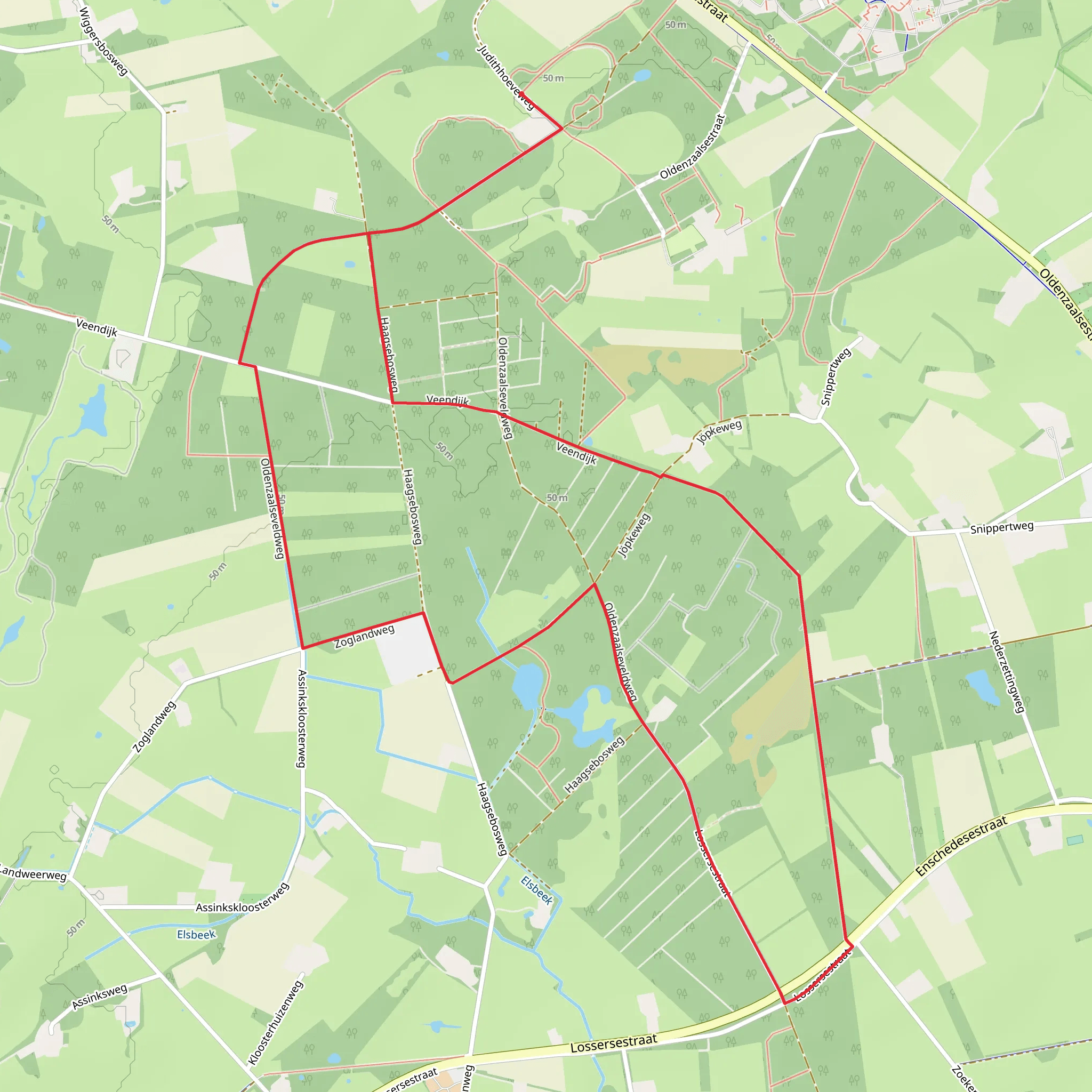 Noaberpad and Hillingenpad Loop mobile static map