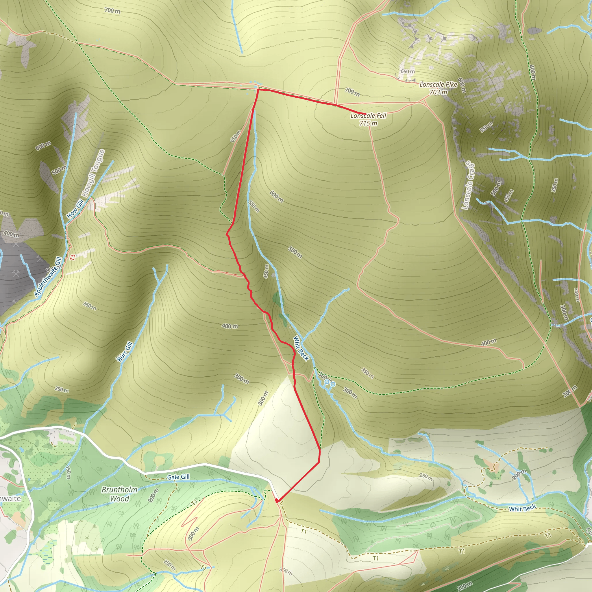 Lonscale Fell mobile static map