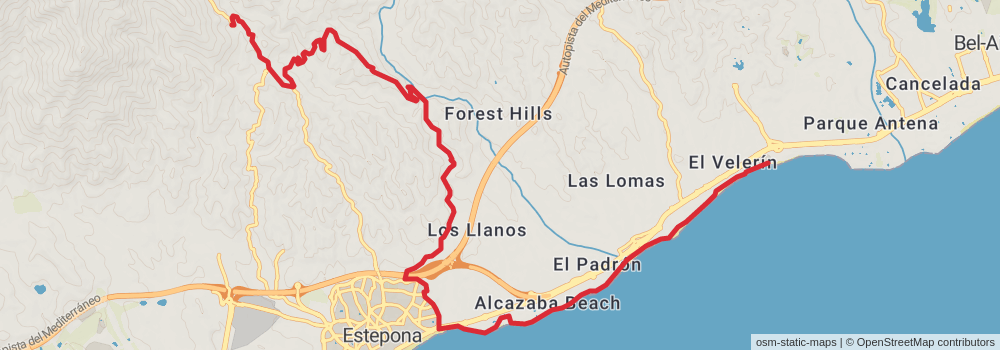 GR 249 Gran Senda de Málaga stage 32 Map