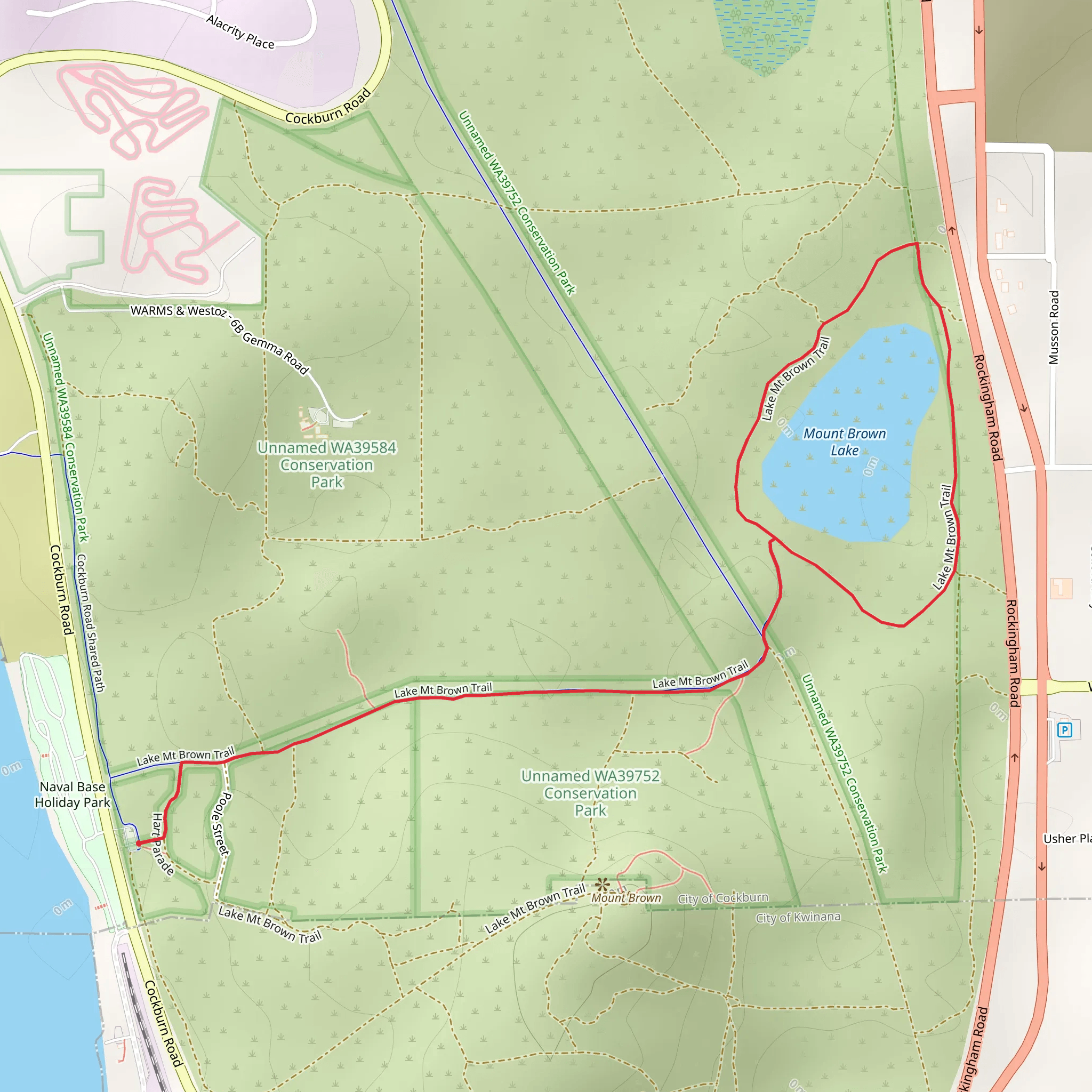 Lake Mt Brown Walk mobile static map