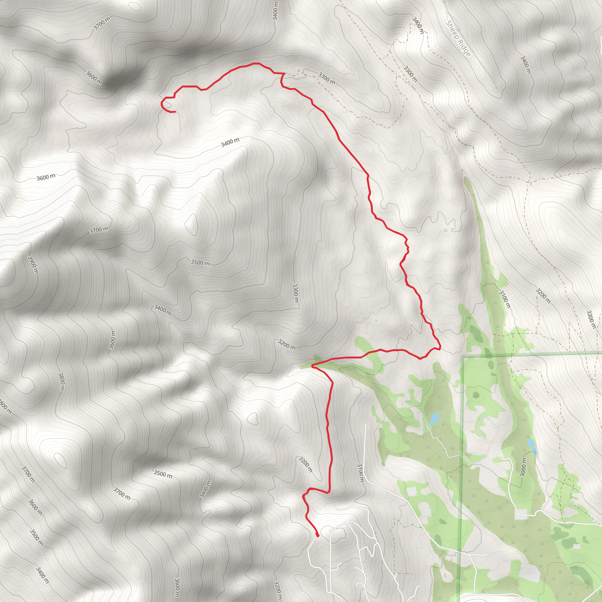 Twelvemile Lake Trail via Sheep Creek Trail mobile static map