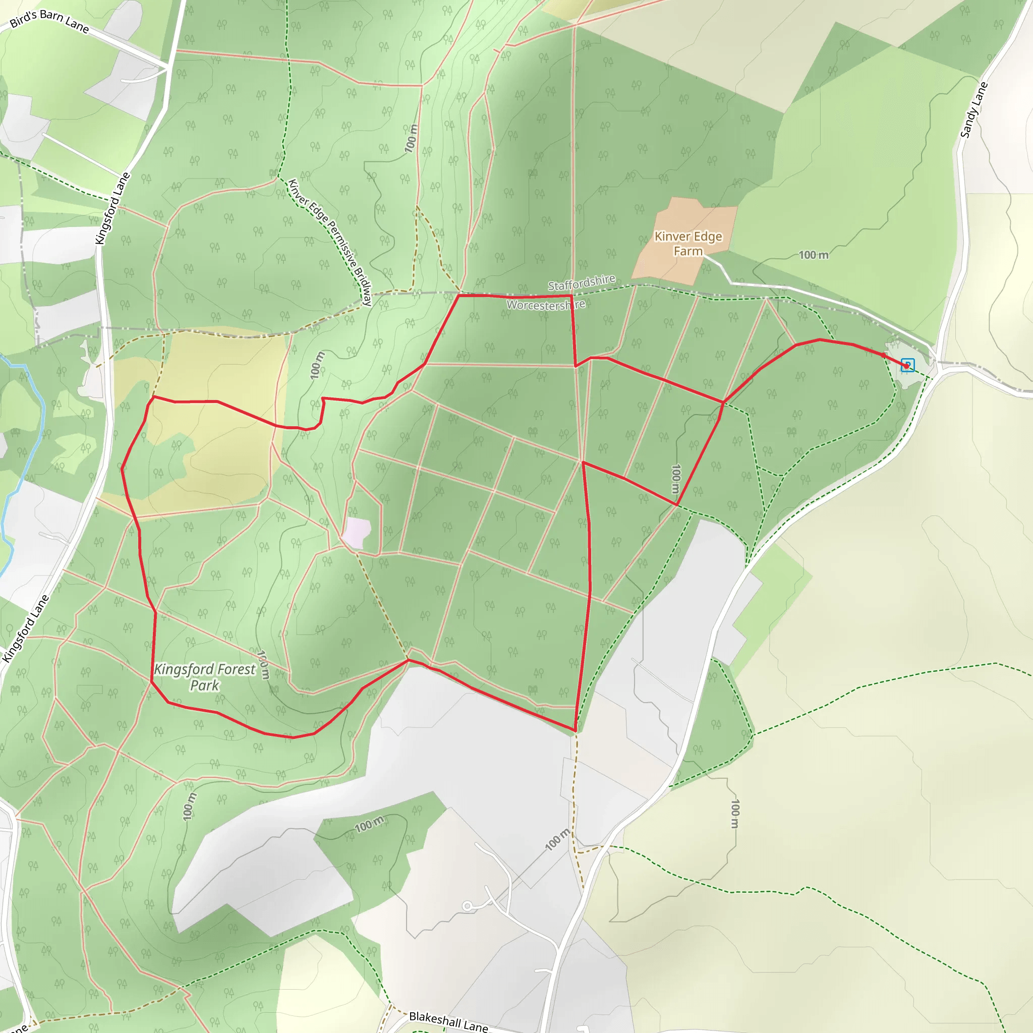 Kingsford Forest Park Loop mobile static map