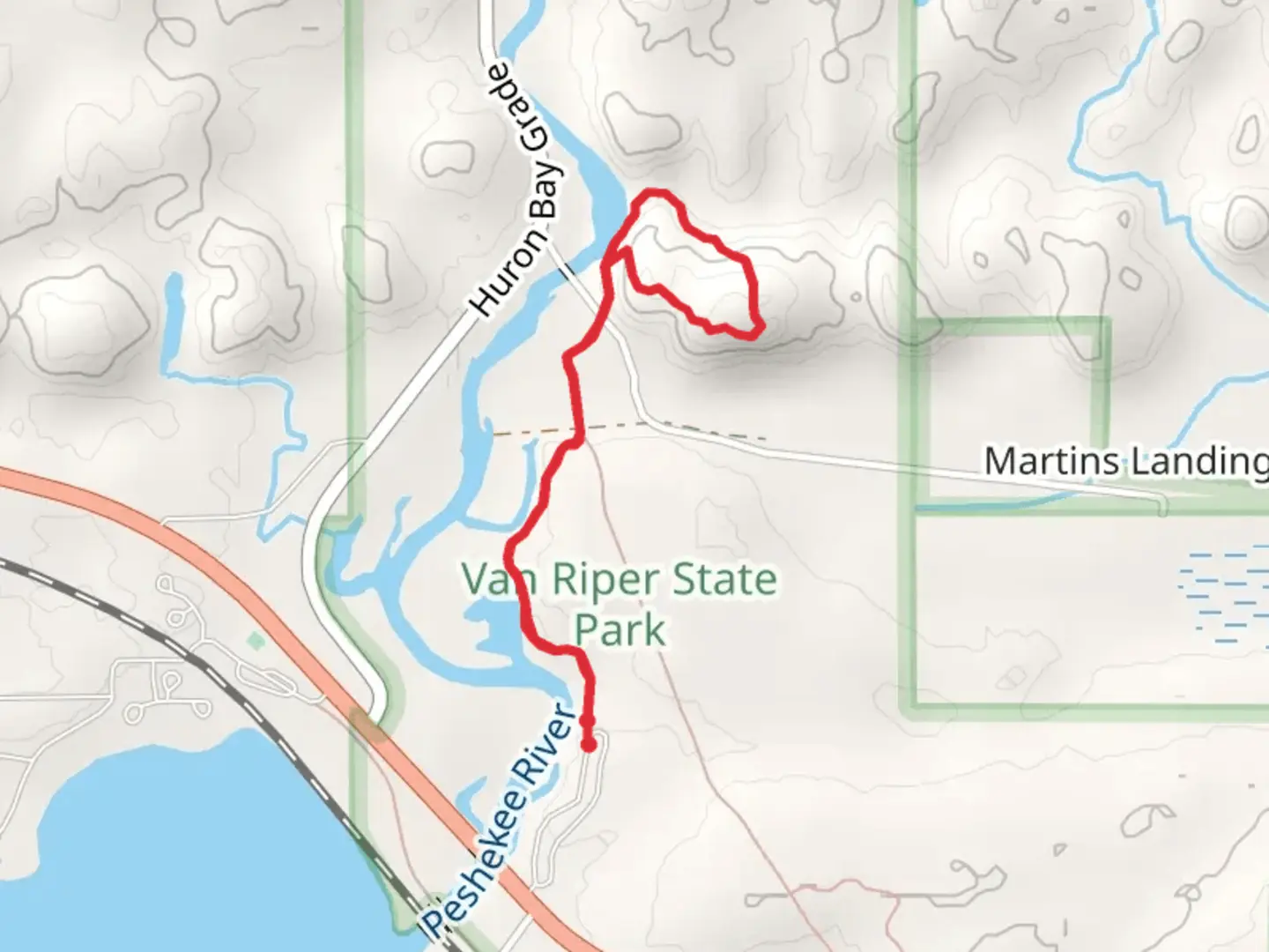 An image depicting the trail River Loop Trail and its surrounding area.