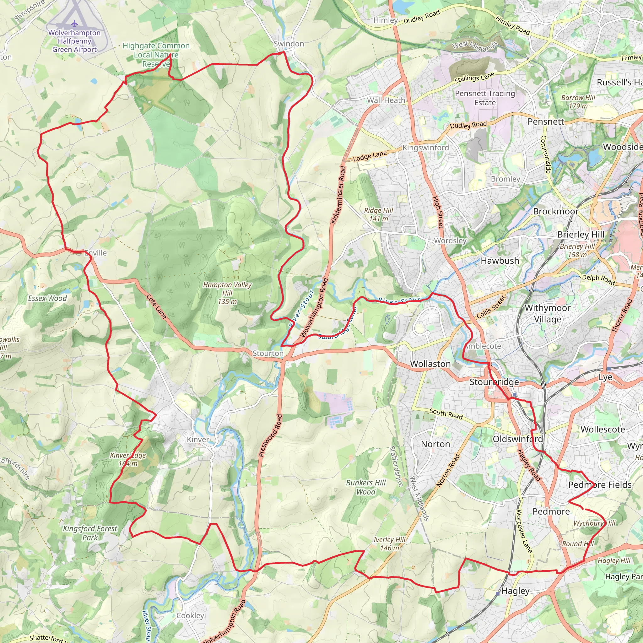 Swindon, Holy Austin Rock and Kinver Loop mobile static map