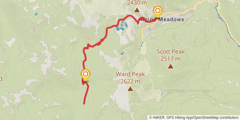 Big Spring via PCT and Five Lakes Trail stage 2 Map