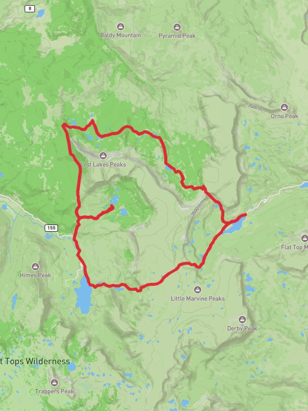 East Fork, East Lost Lake, Skinny Fish Lake Trappers Lake Loop Trail