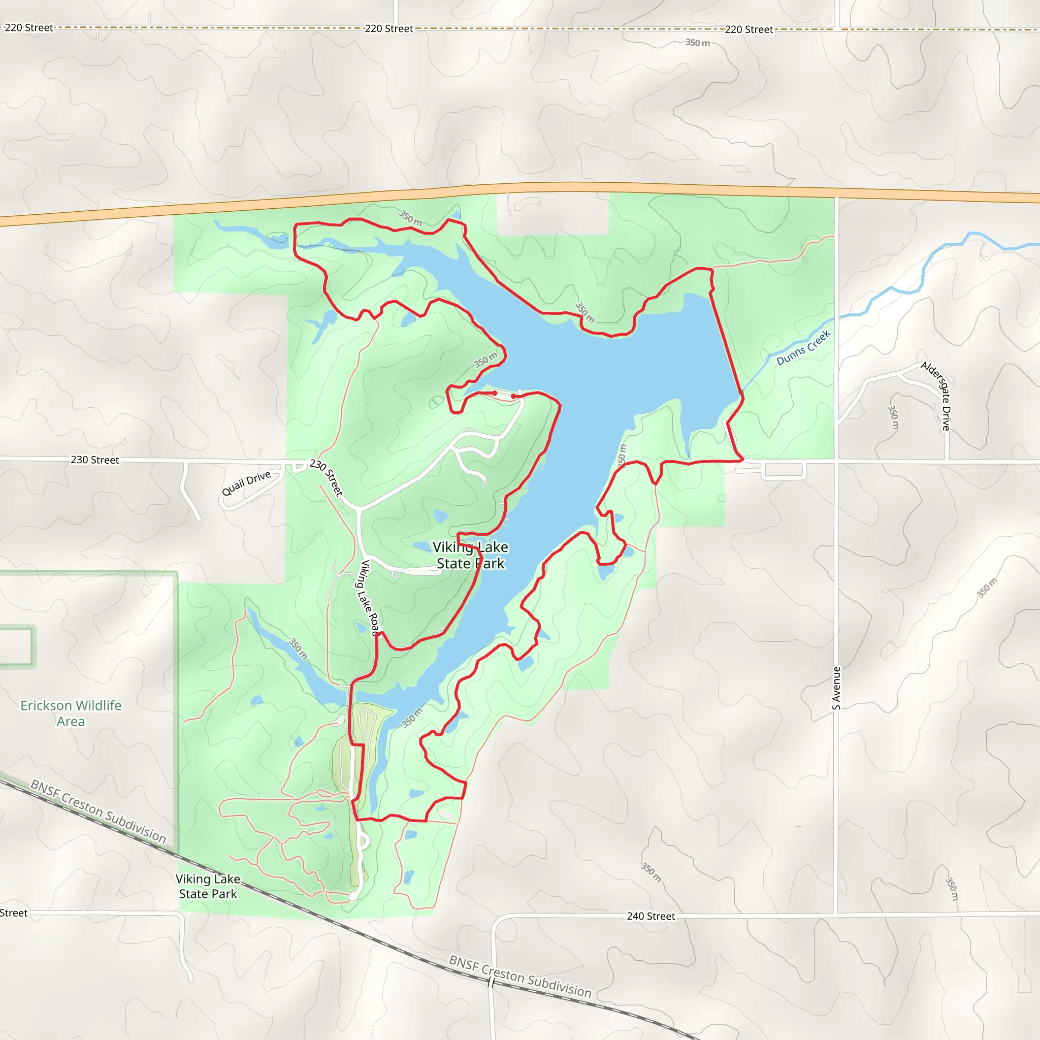 Viking Lake and Whitetail Loop Trail mobile static map