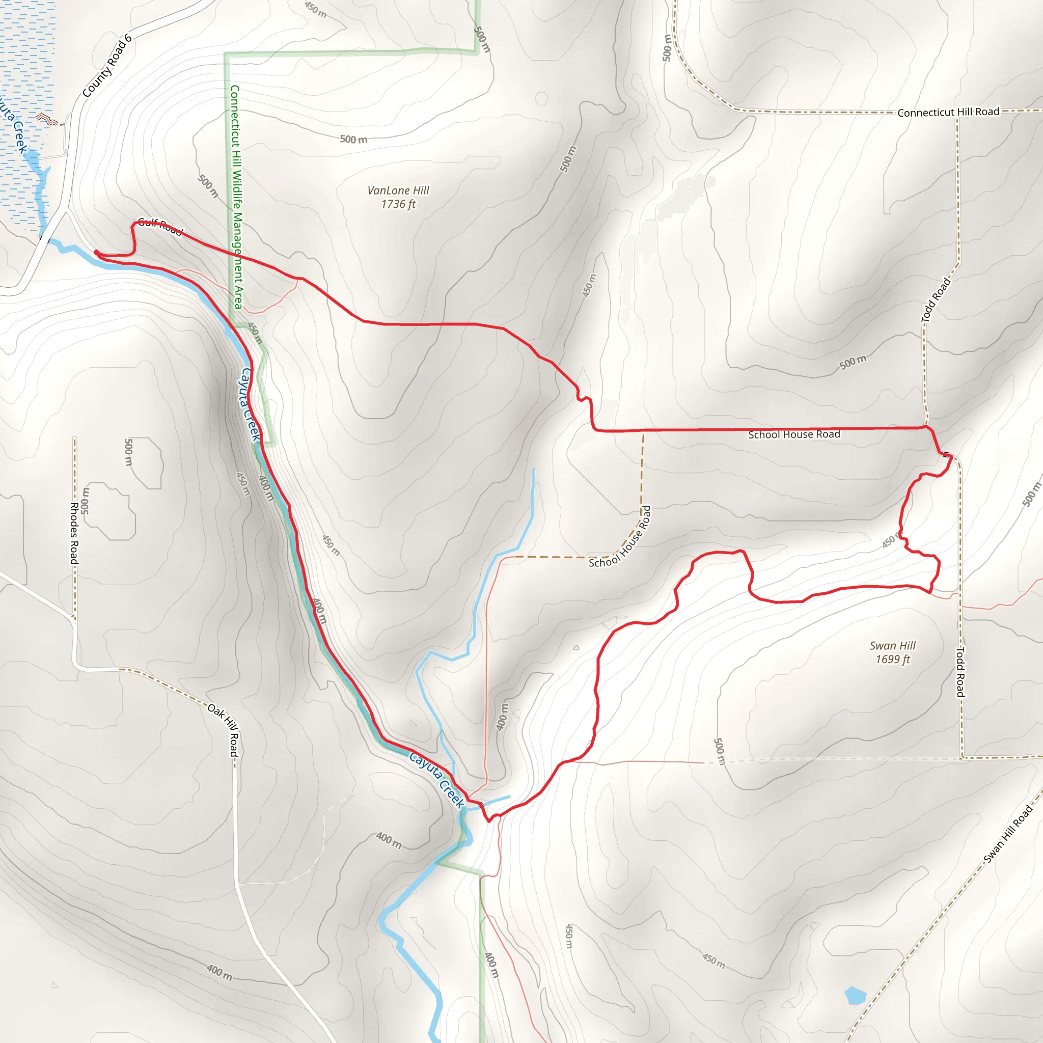 Cayuta Creek and Swan Hill Loop mobile static map