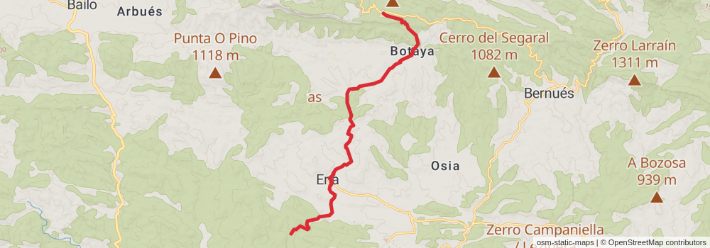 GR 95 - Calzada Romana de Zaragoza a Francia por el Puerto del Palo stage 4 Map
