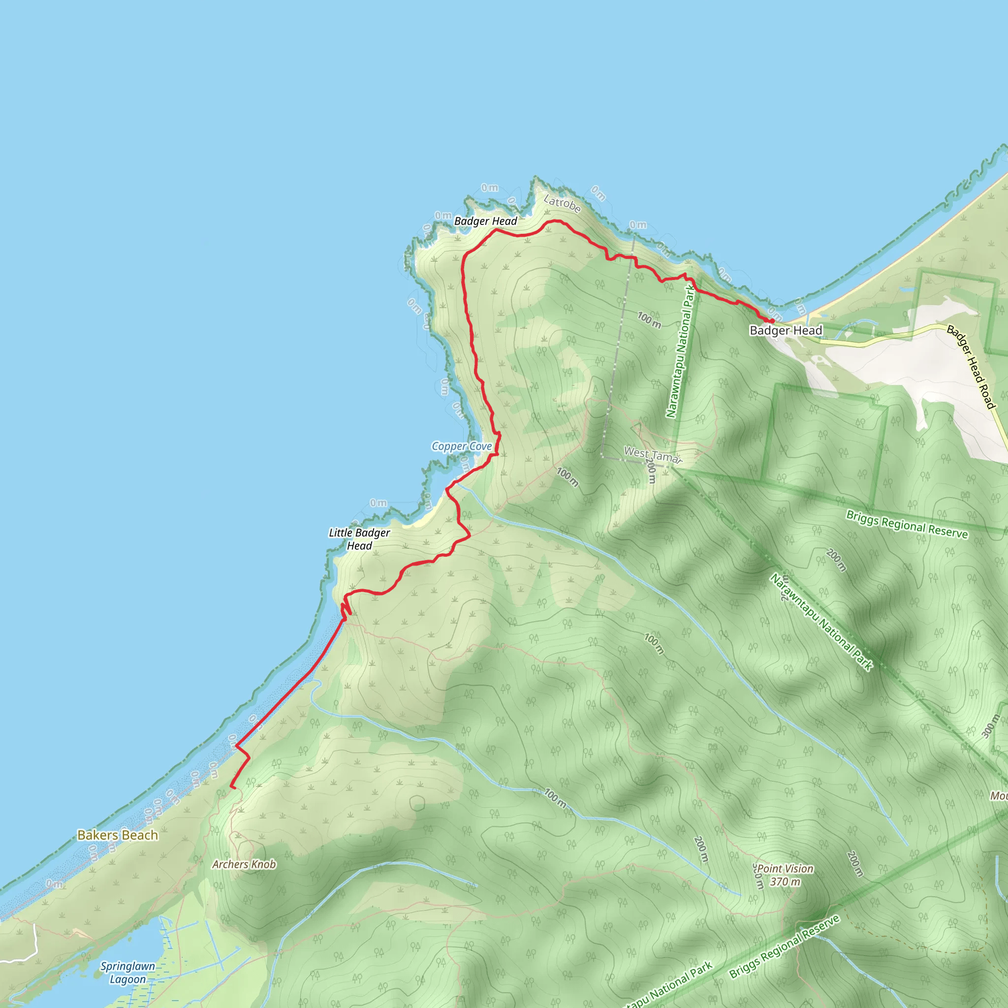 Copper Cove - Badger Head Walk mobile static map