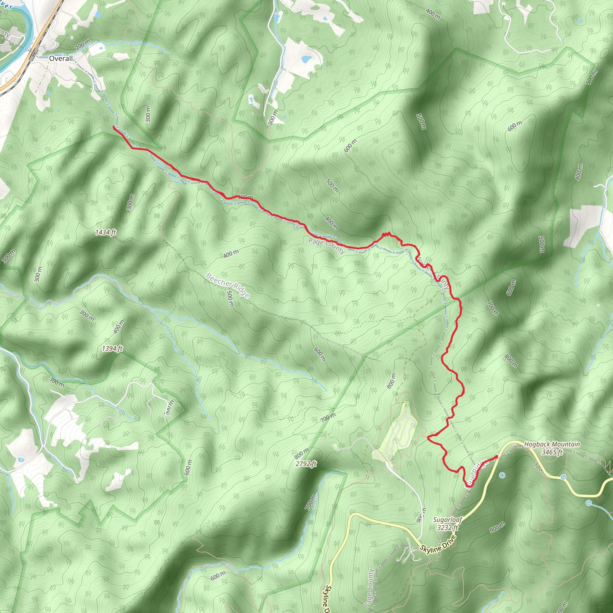 Tuscarora - Overall Run Trail mobile static map
