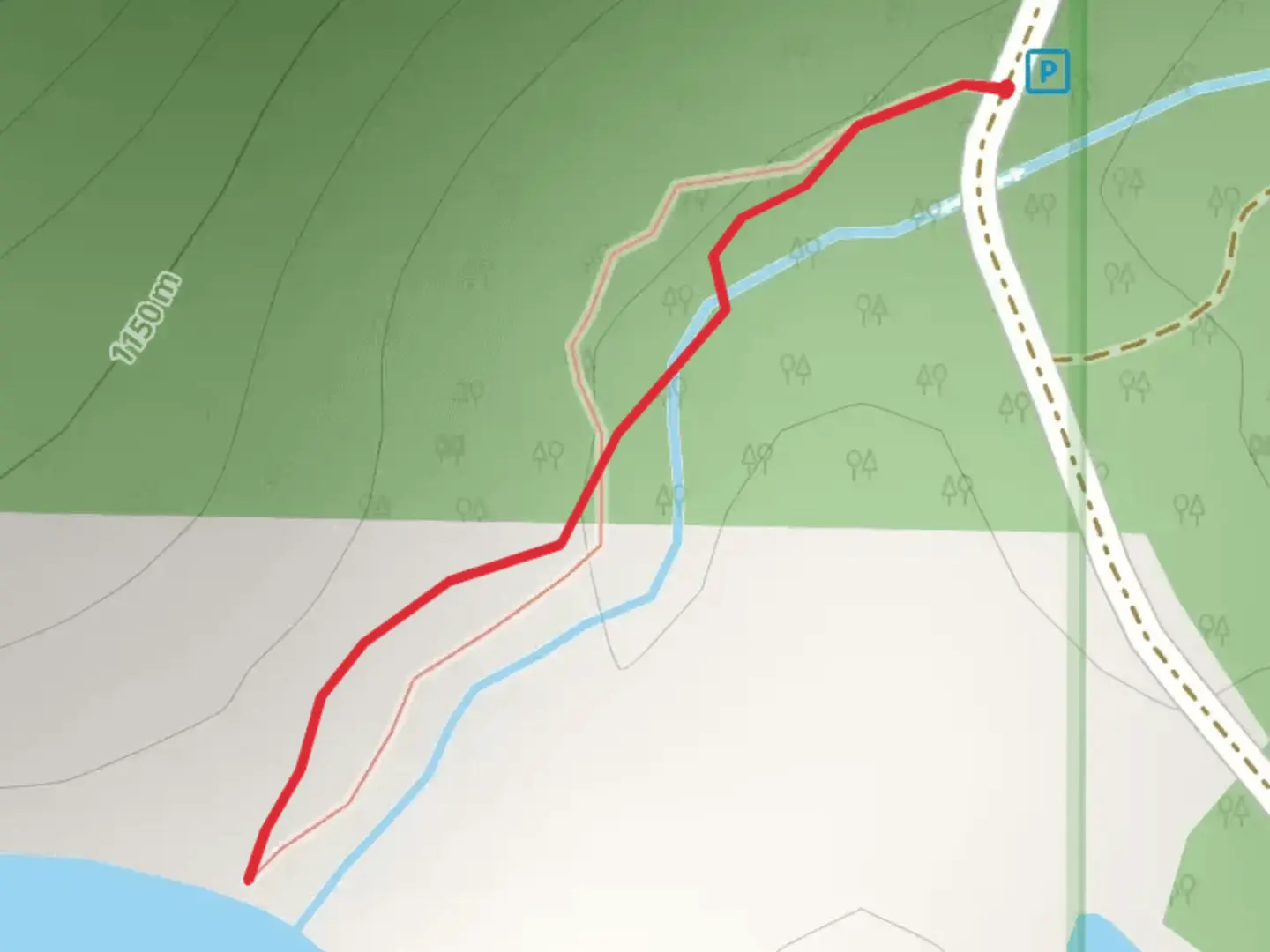 An image depicting the trail Evans Lake Trail and its surrounding area.