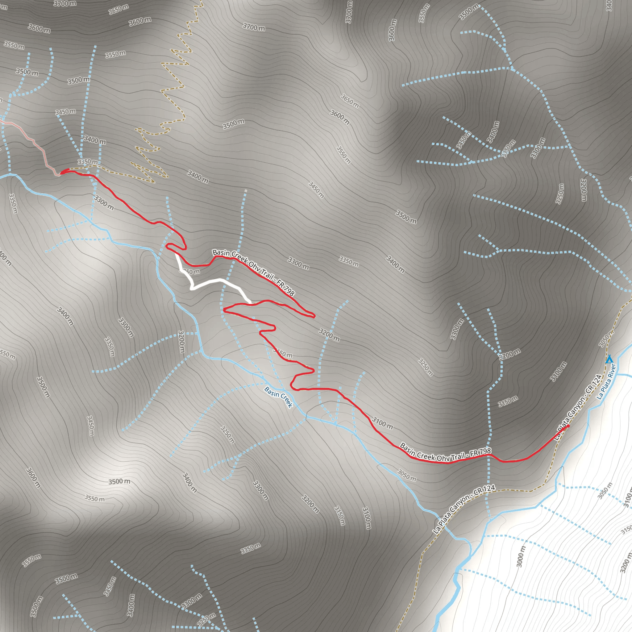 Basin Creek Trail mobile static map