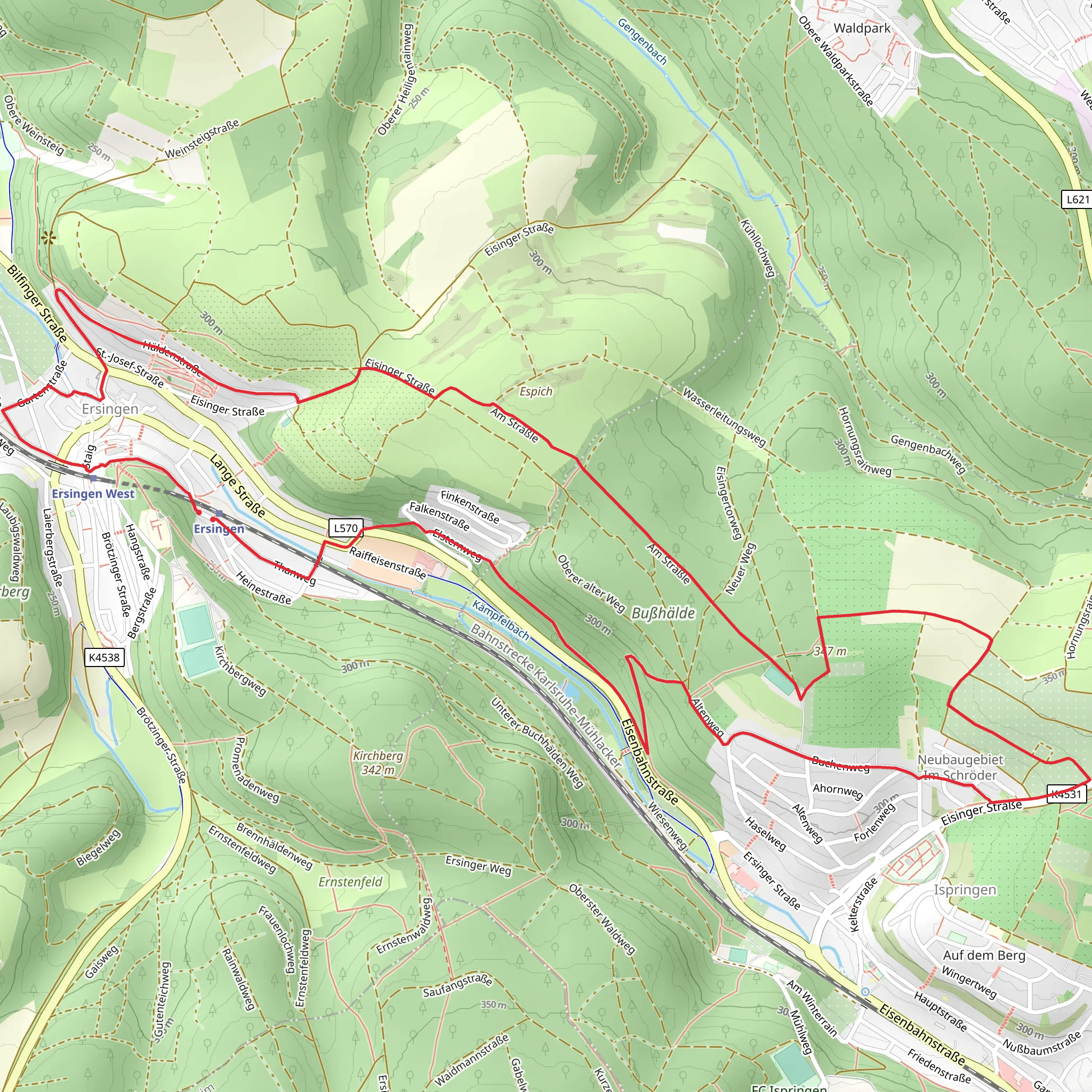 Am Sträßle and Neuer Hangweg Loop mobile static map