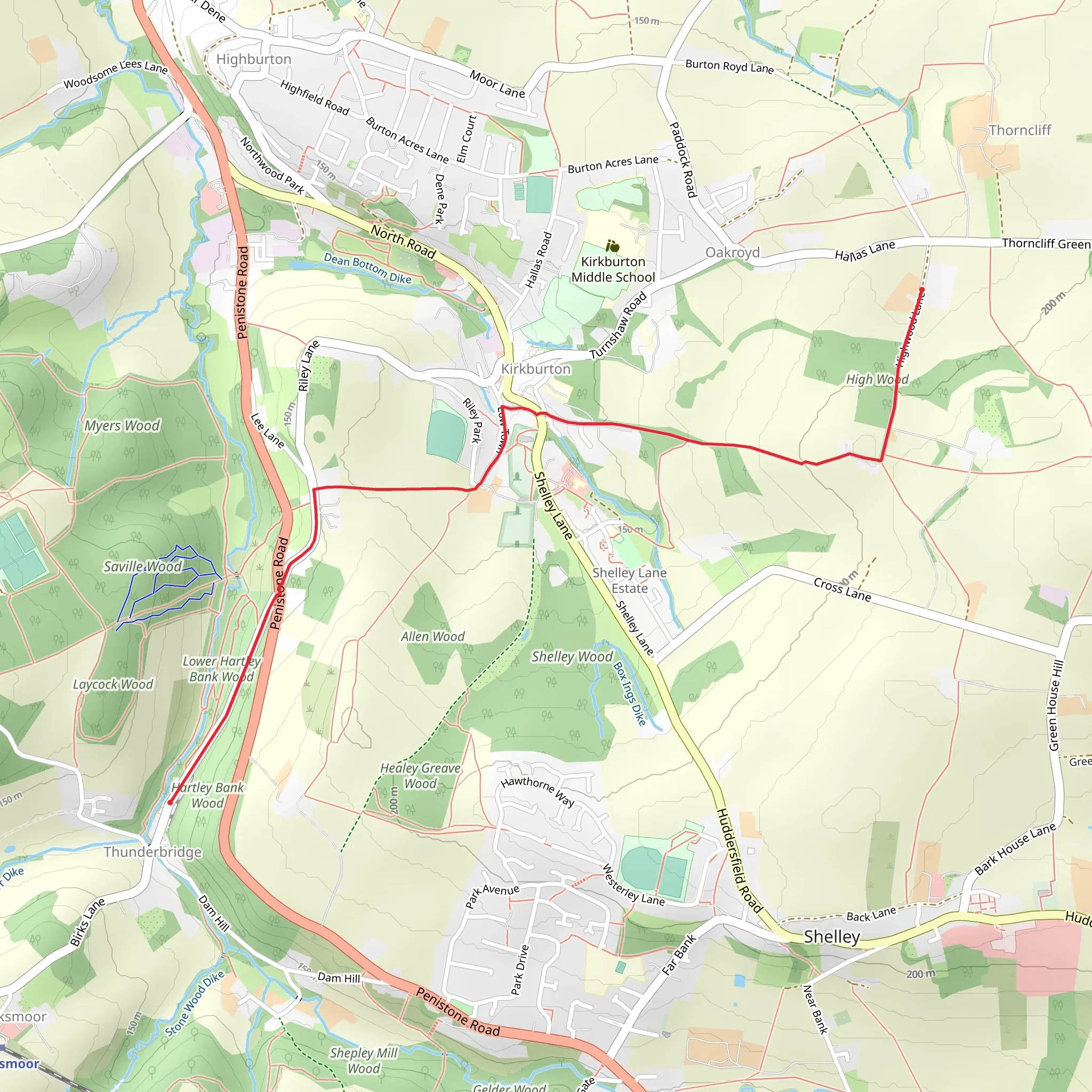 Badger to Thunder mobile static map