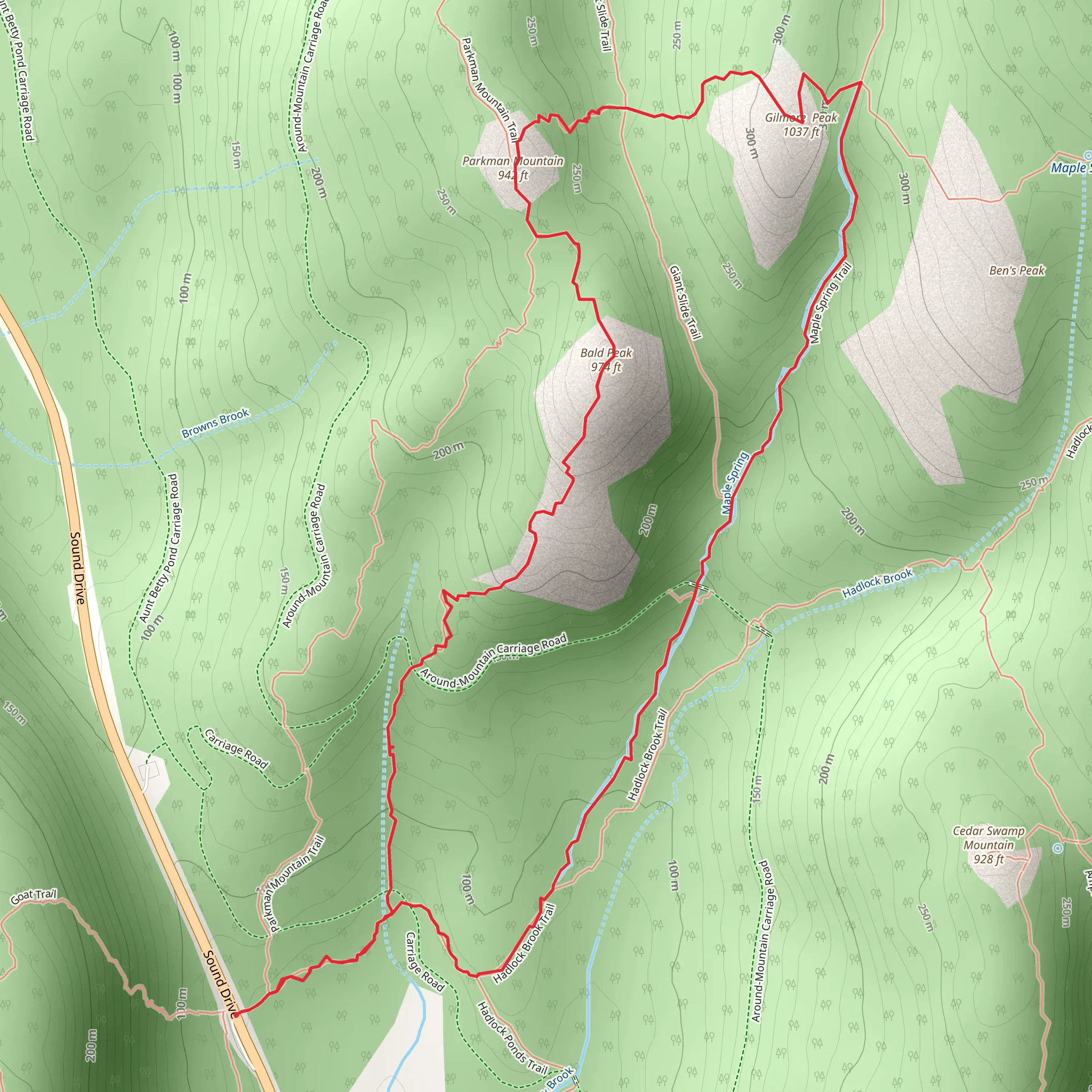 Gilmore Peak and Bald Peak Loop mobile static map