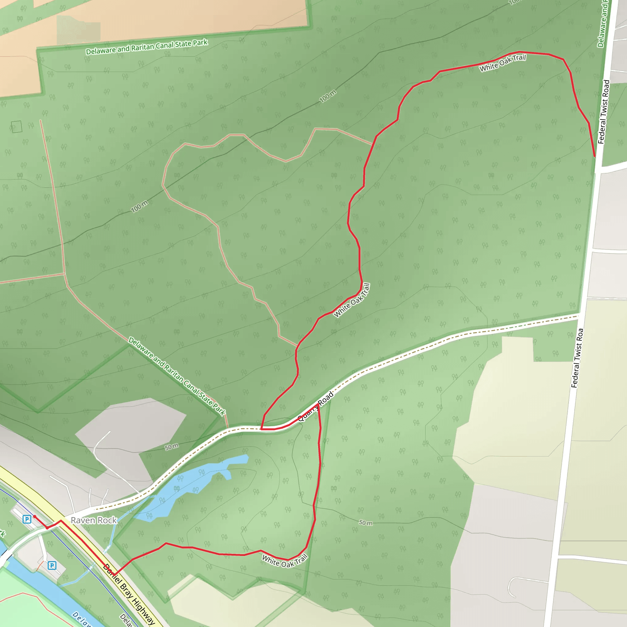 White Oak Trail from NJ State Long Trail mobile static map