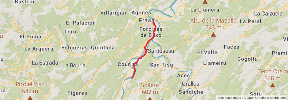 GR 205 Ruta de la Escrita o de los Vaqueiros de alzada - Puerto de Somiedo - Pravia stage 5 Map