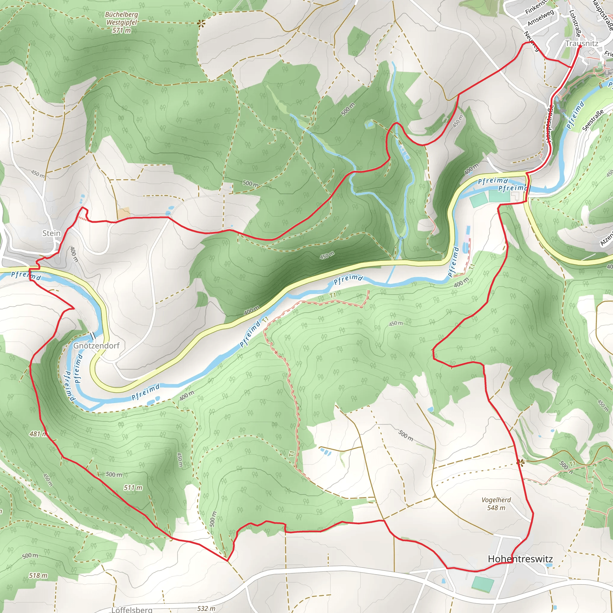 Trausnitz Stein Hohentresswitz Loop mobile static map