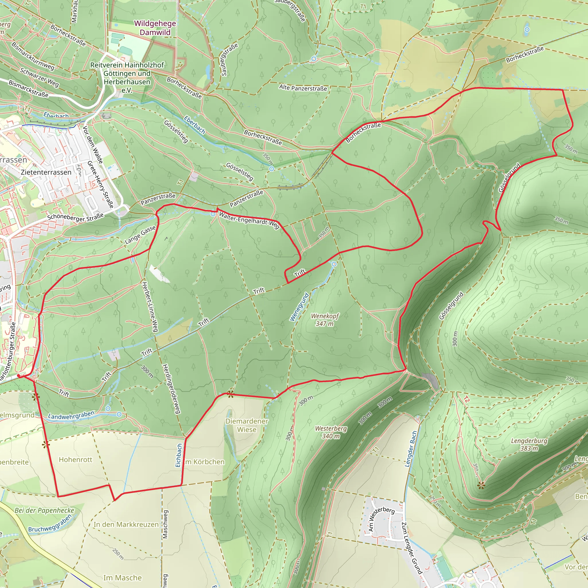 DAV Tour and Walter Engelhardt Weg mobile static map