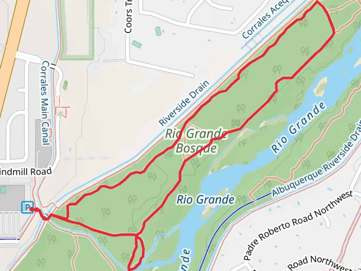 An image depicting the trail Canopy loop and River Loop Trail and its surrounding area.