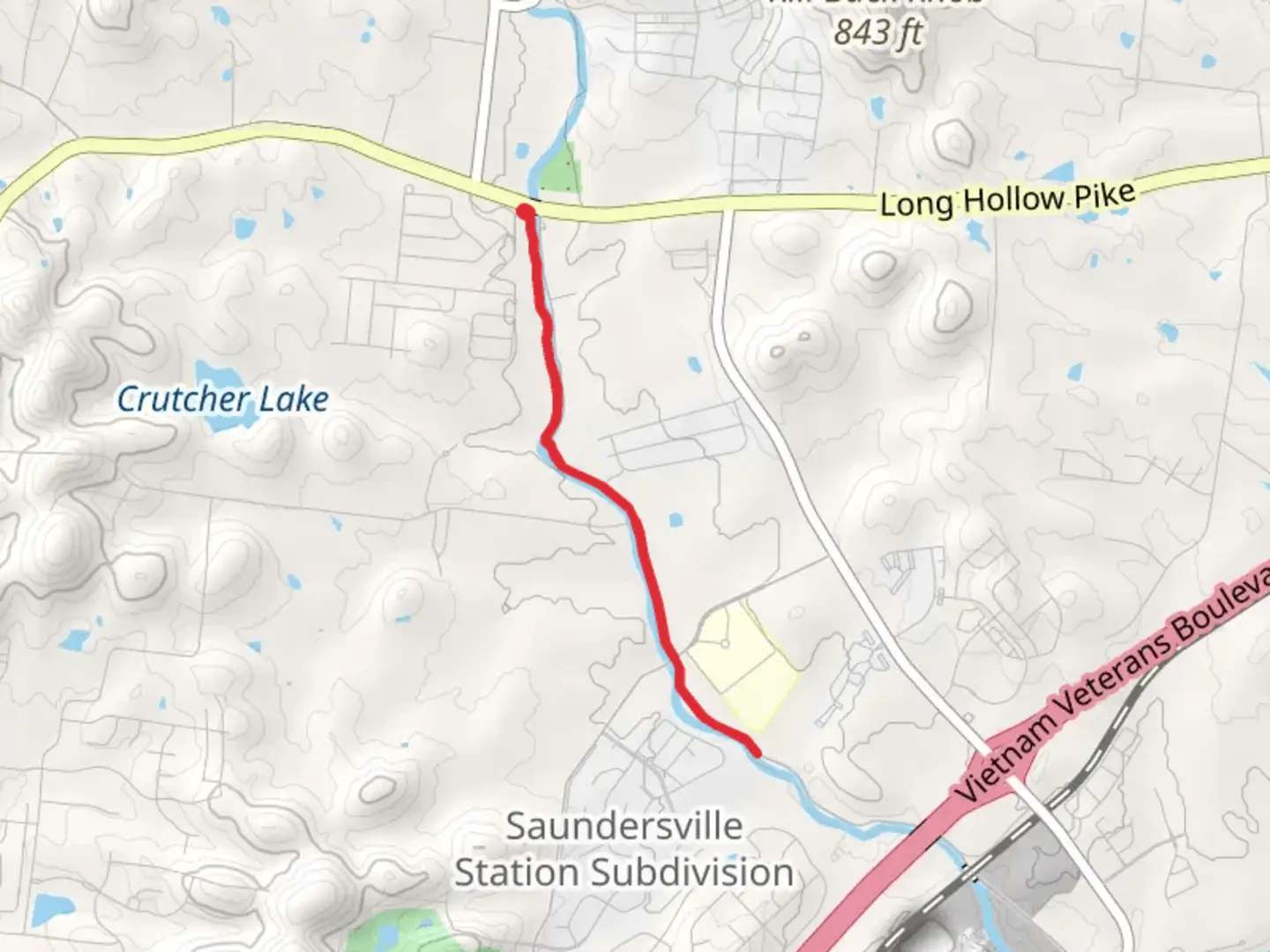 An image depicting the trail Station Camp Greenway and its surrounding area.
