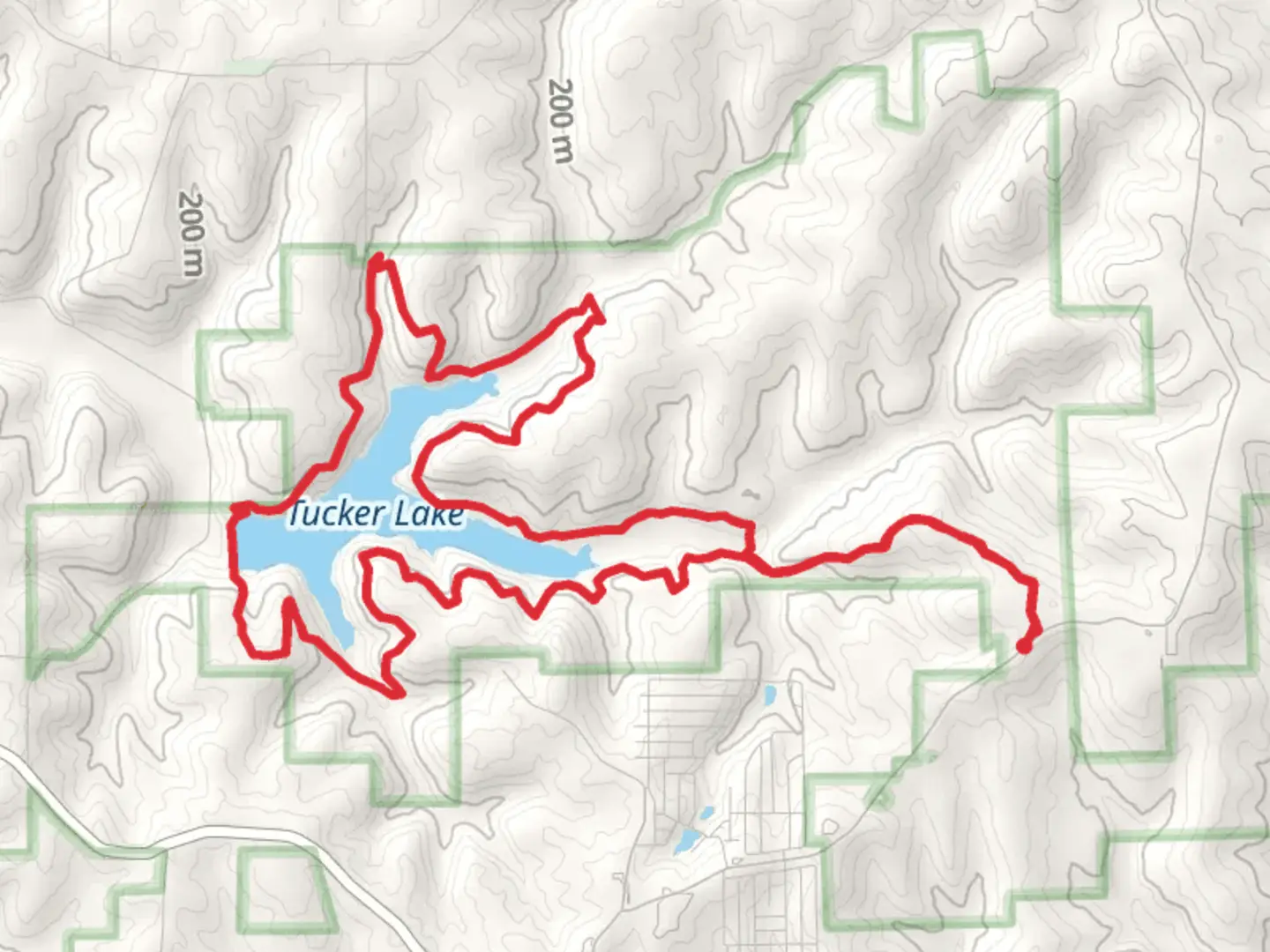 An image depicting the trail Tucker Lake - Springs Valley Loop Trail and its surrounding area.