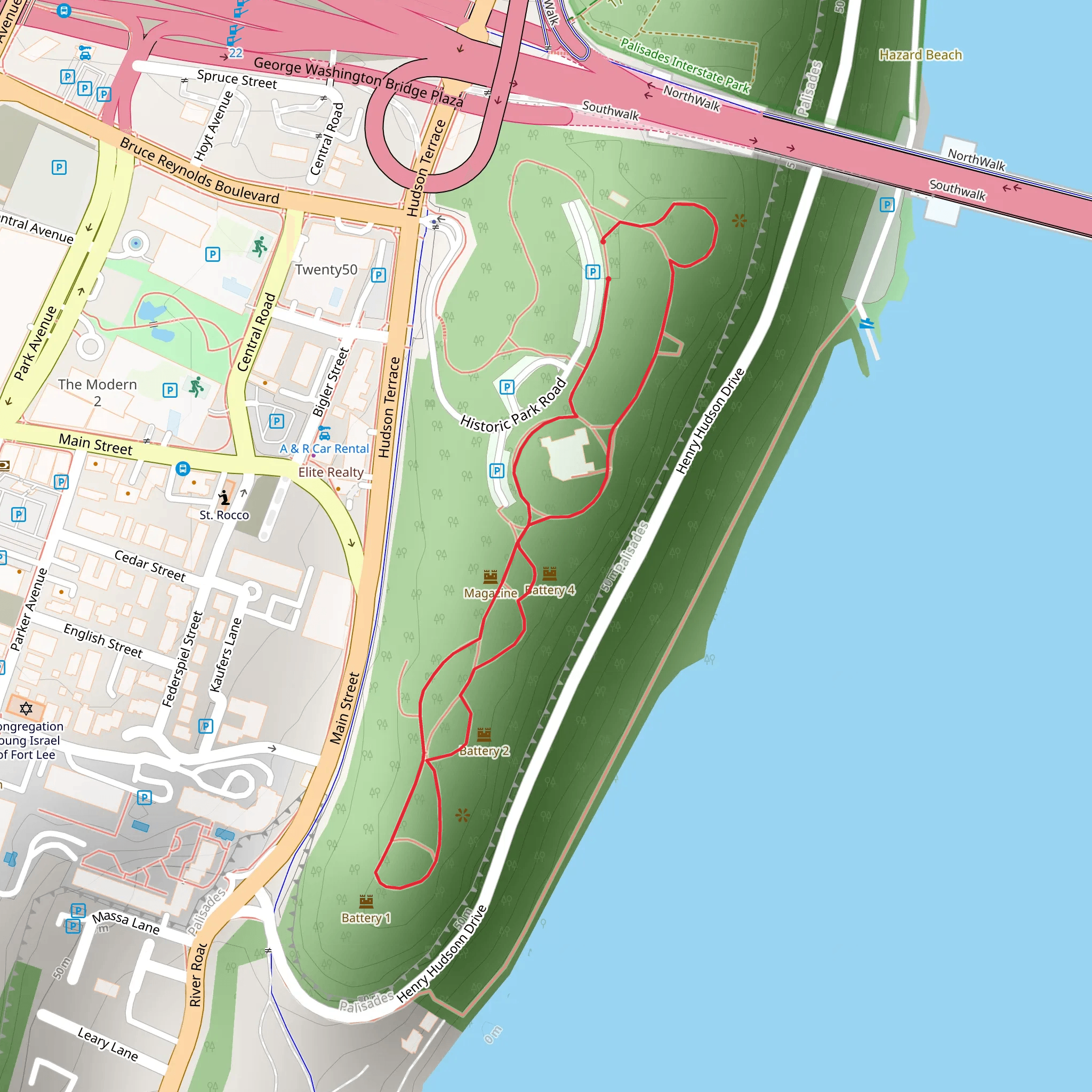 Hazard Beach - River Road Loop mobile static map