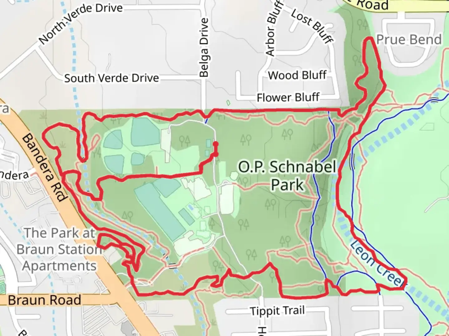 An image depicting the trail O P Schnabel Park and French Creek Loop and its surrounding area.
