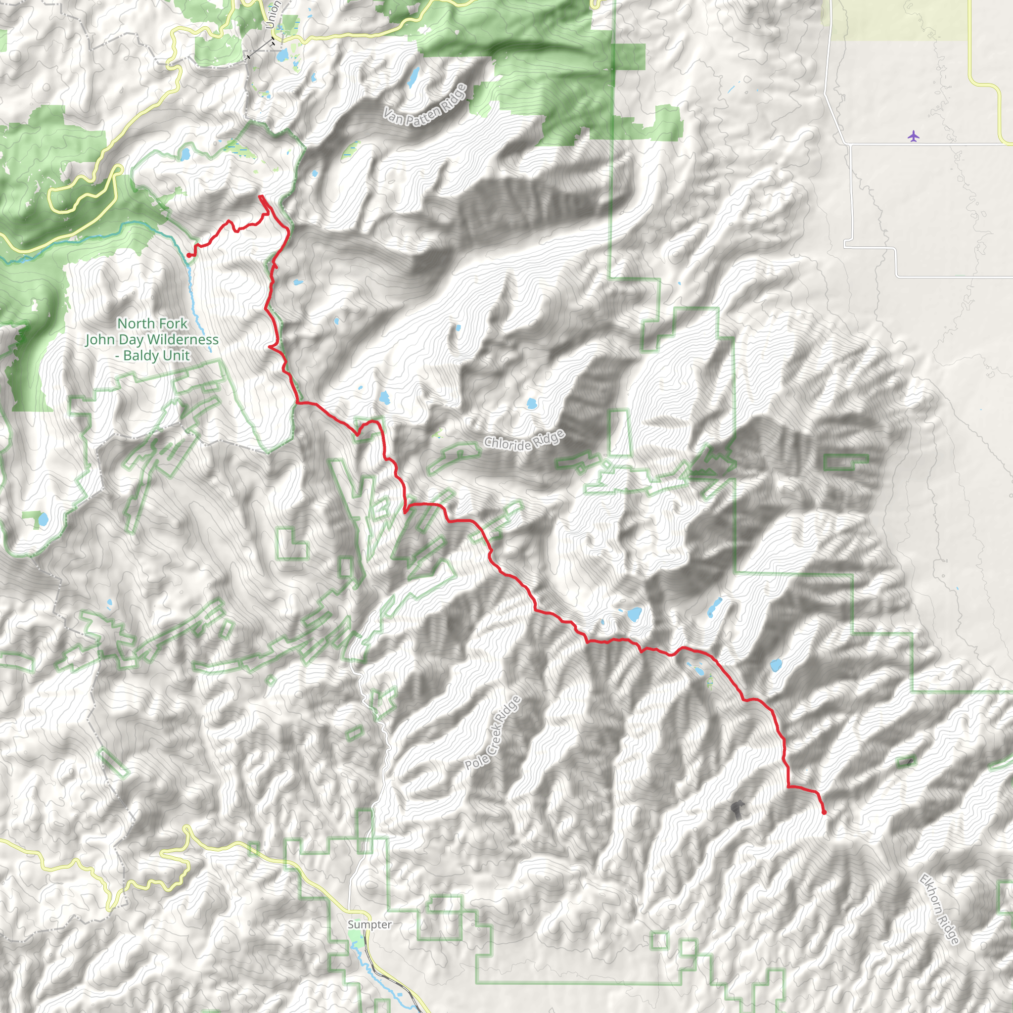 Elkhorn Crest Trail - Cunningham Saddle to Marble Pass mobile static map