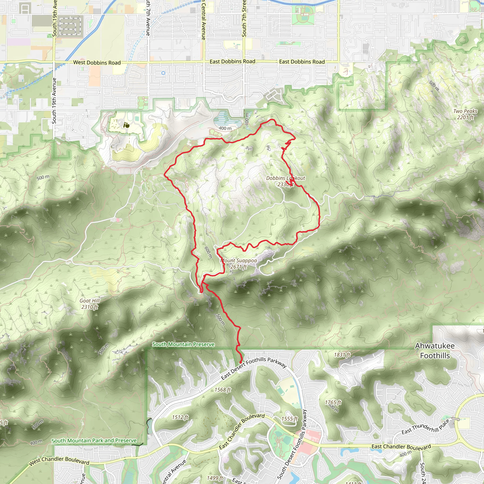 Telegraph Pass, Kiwanis and Dobbins Lookout Loop Trail mobile static map