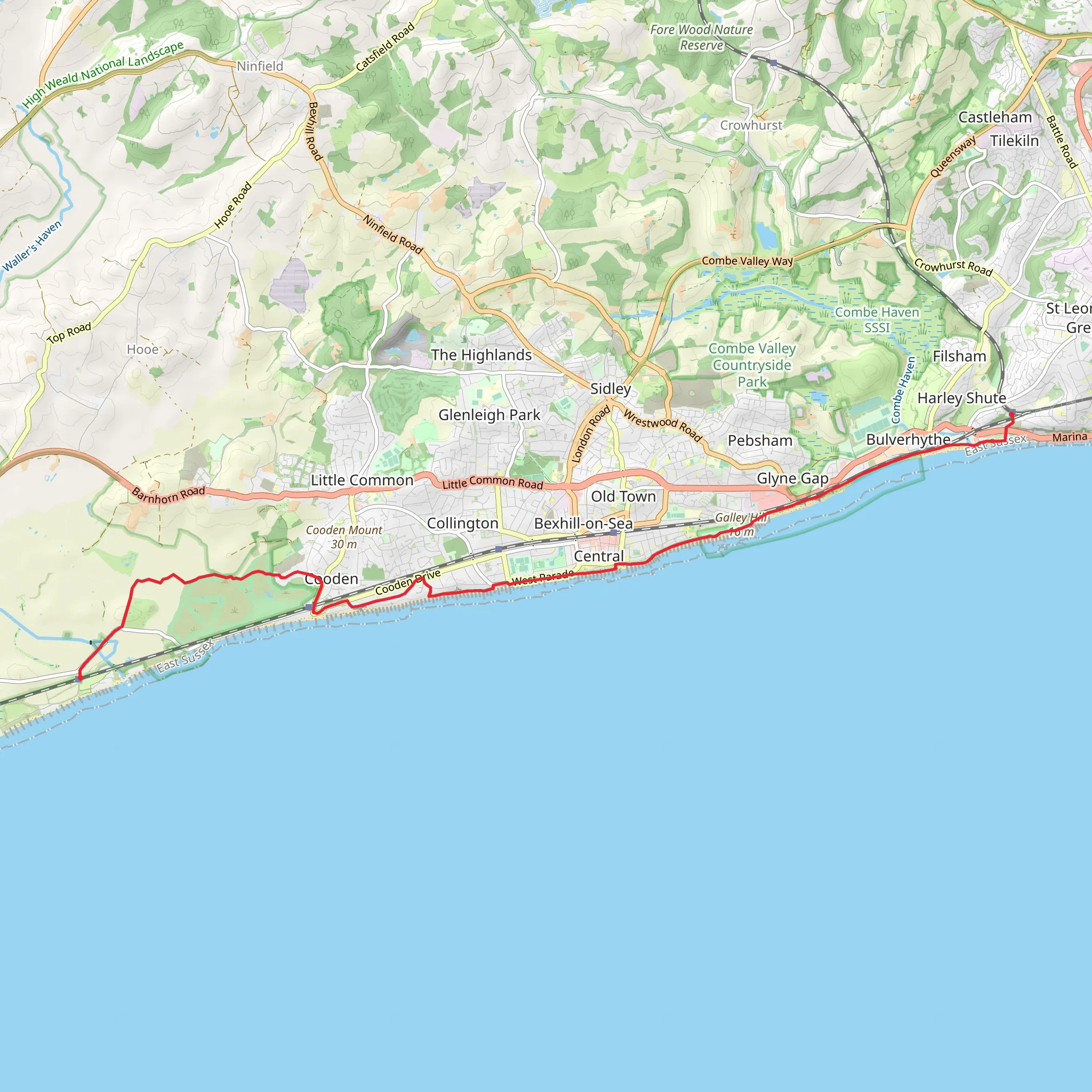 Normans Bay to West Marina mobile static map