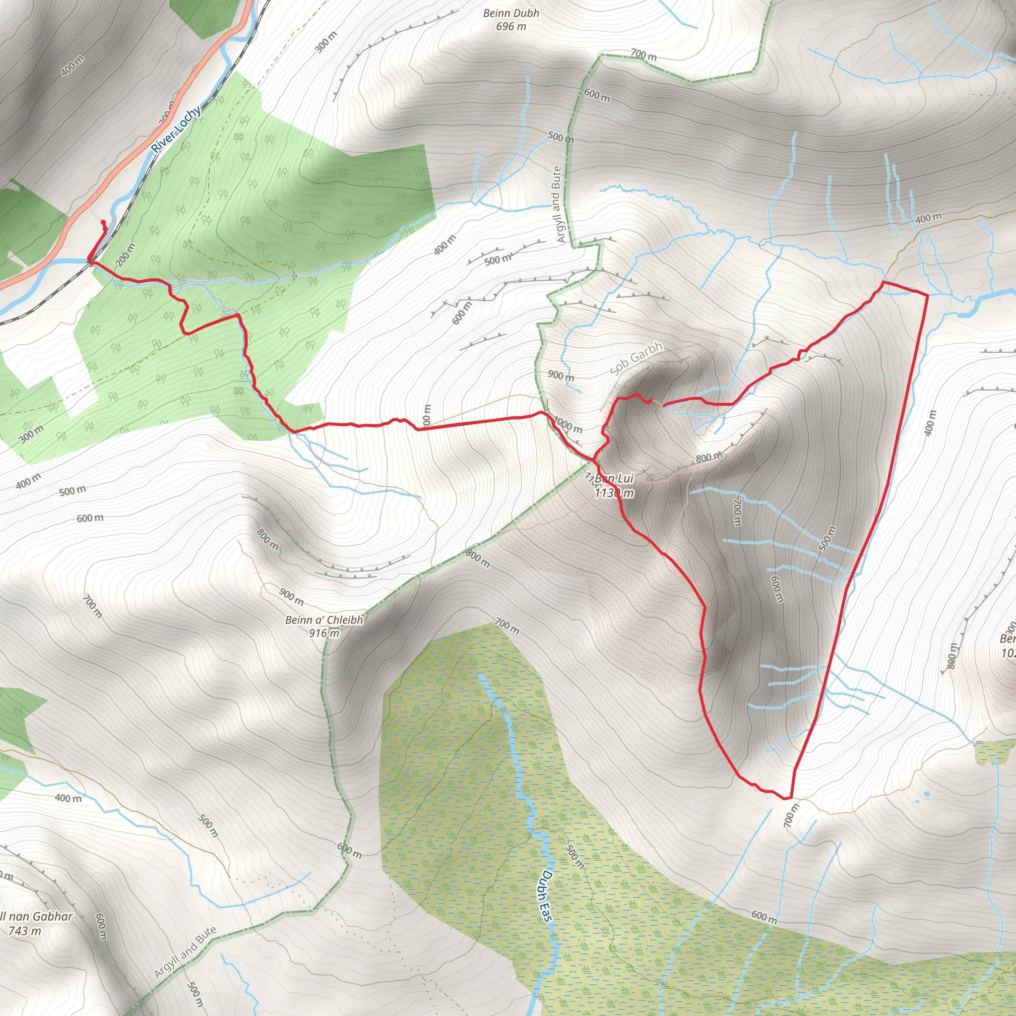Coire Laoigh via Ben Lui mobile static map