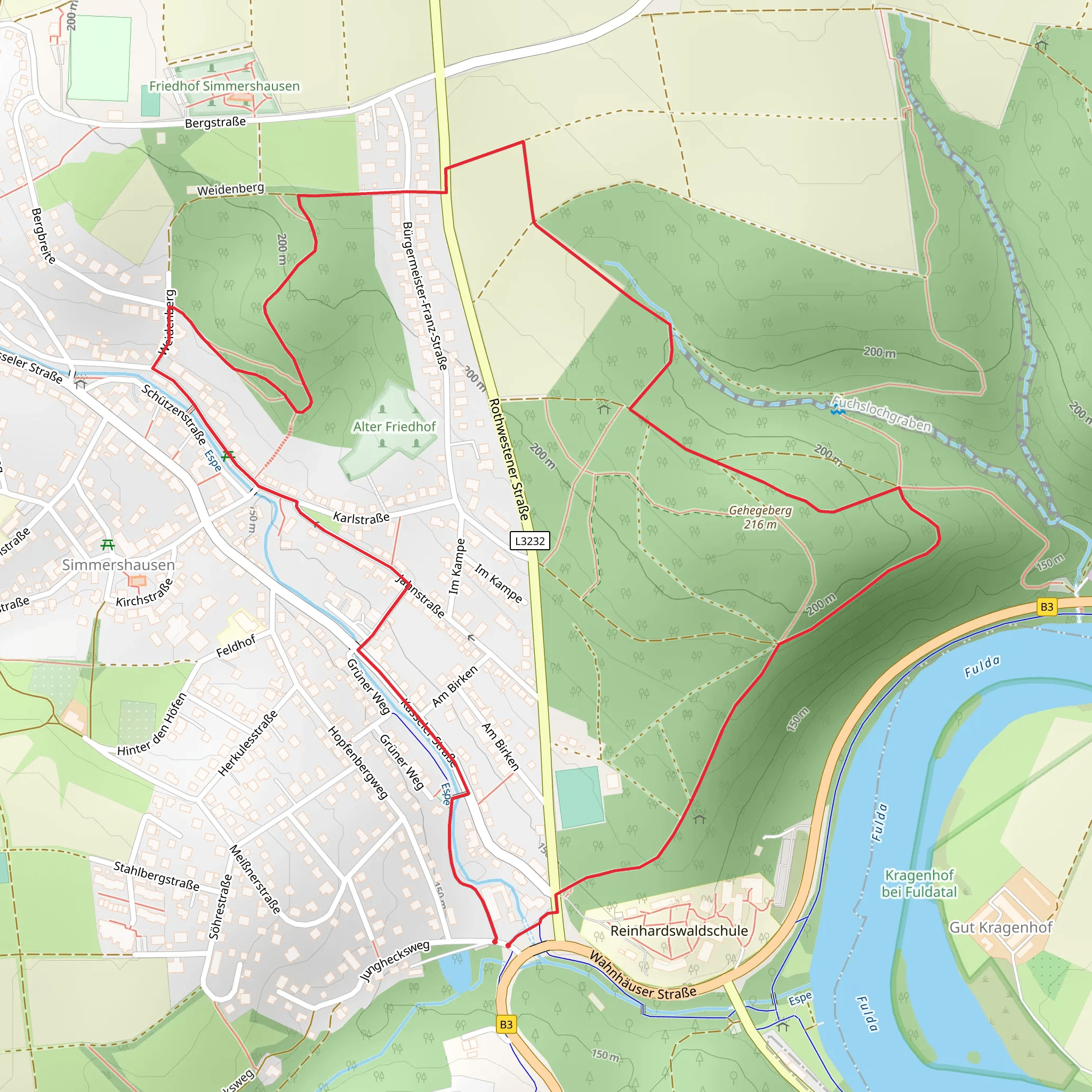 Alter Friedhof and Gehegeberg Loop mobile static map