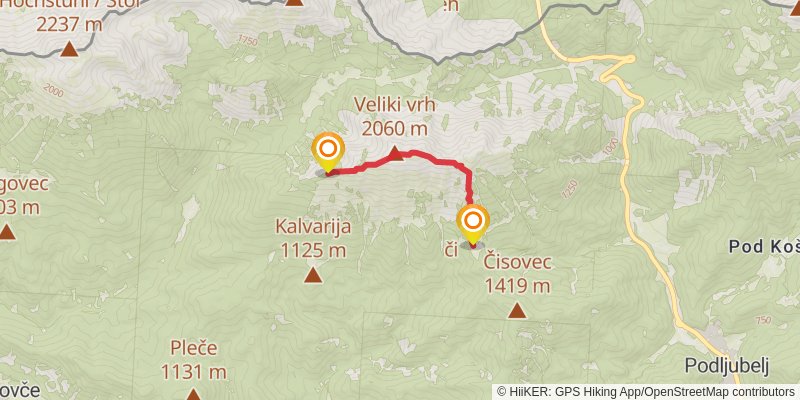 The Slovene Mountain Trail alt 4 Map