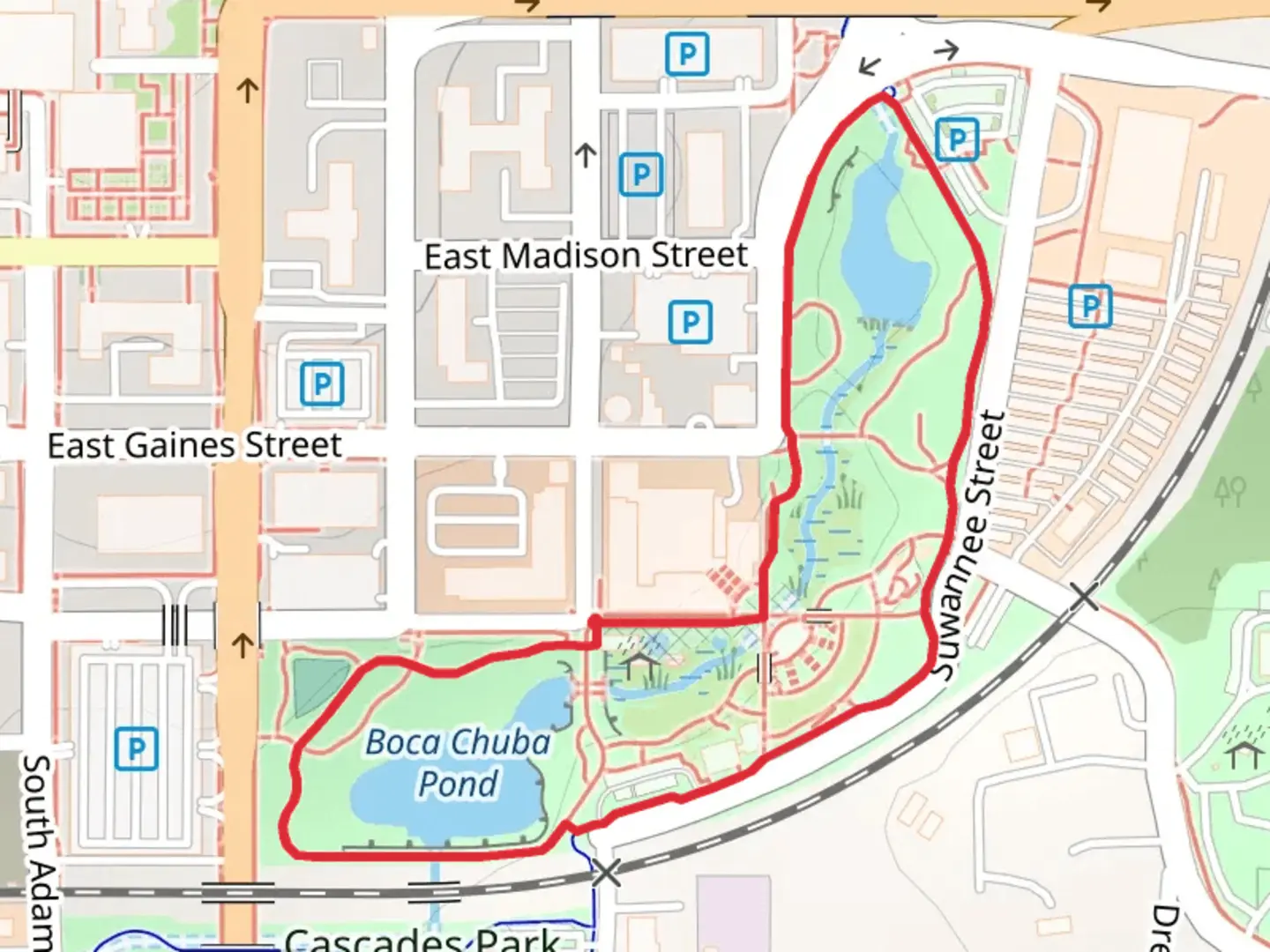 An image depicting the trail Boca Chuba and Smokey Hollow Pond Loop and its surrounding area.
